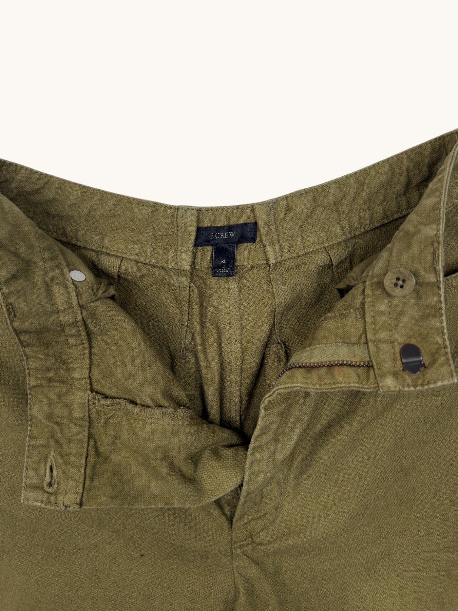 J Crew Green Cotton Pants - 4
