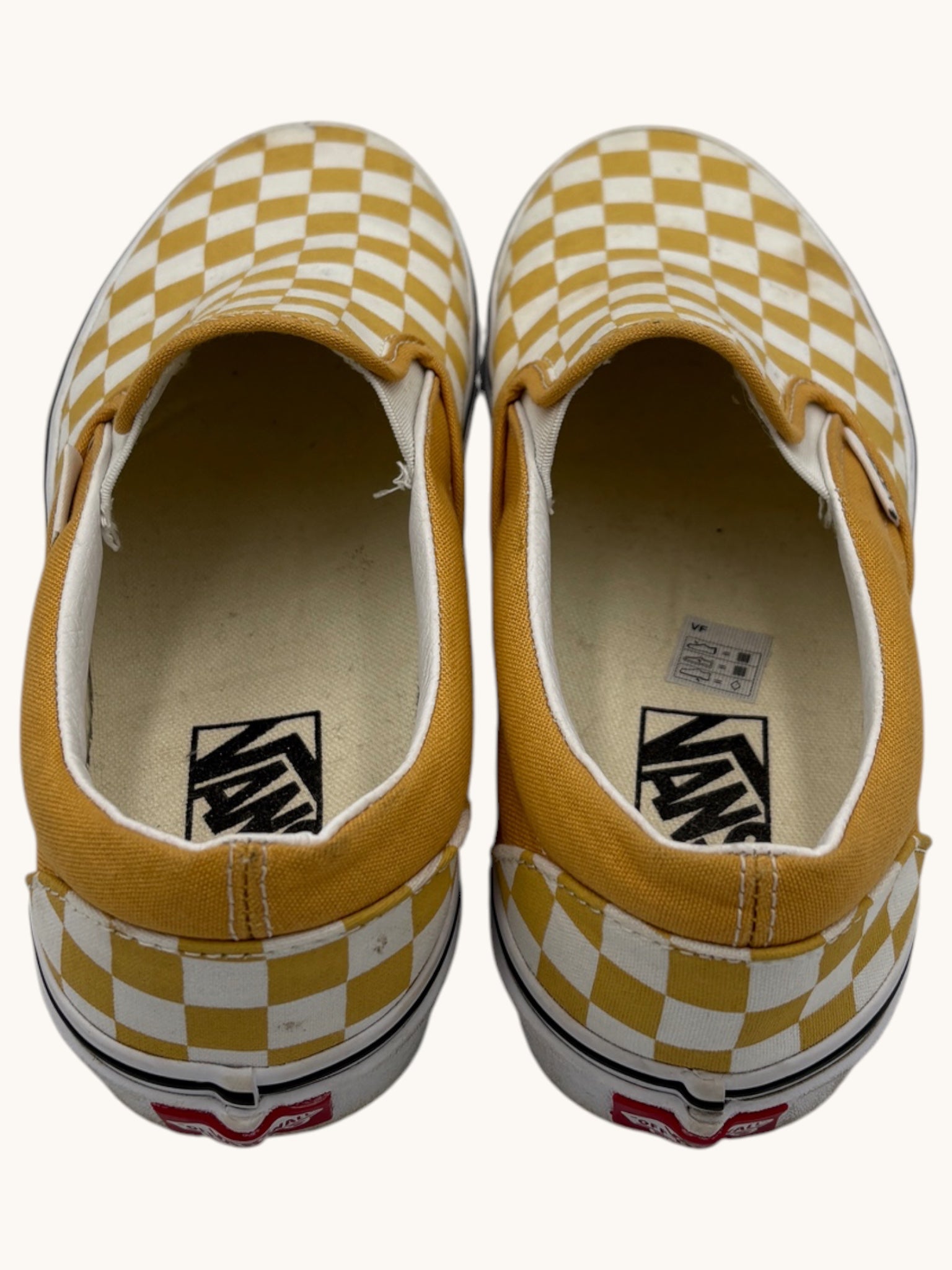 00s Vans Yellow Checkered Slip-Ons - 8 W