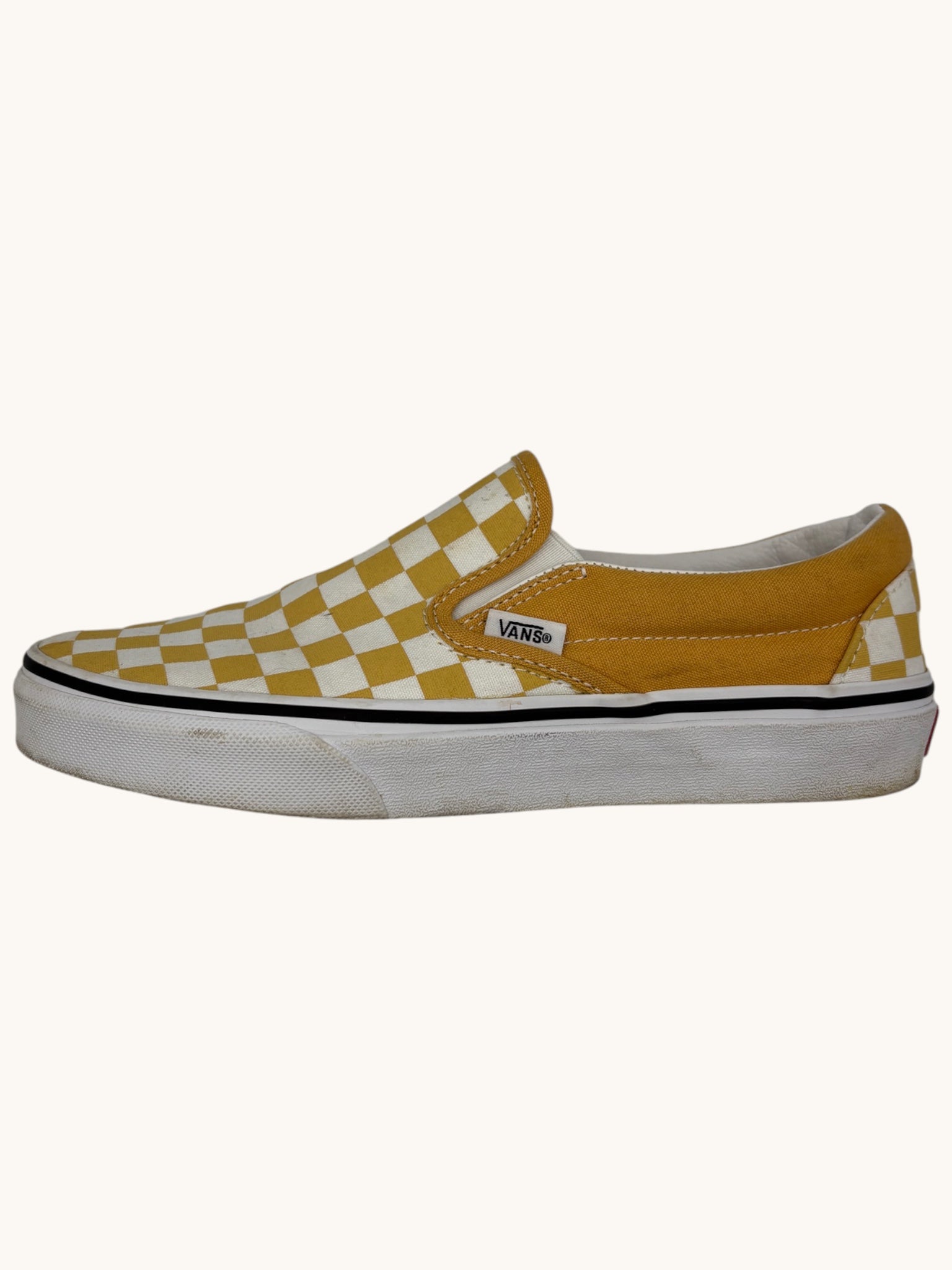 00s Vans Yellow Checkered Slip-Ons - 8 W