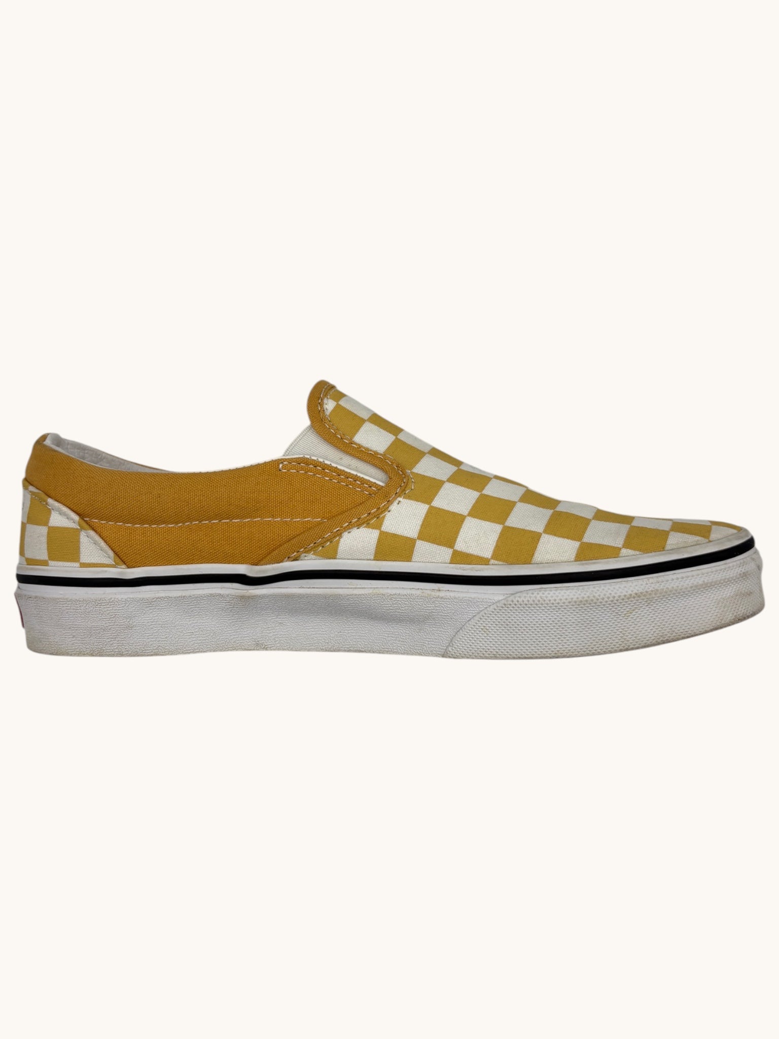 00s Vans Yellow Checkered Slip-Ons - 8 W