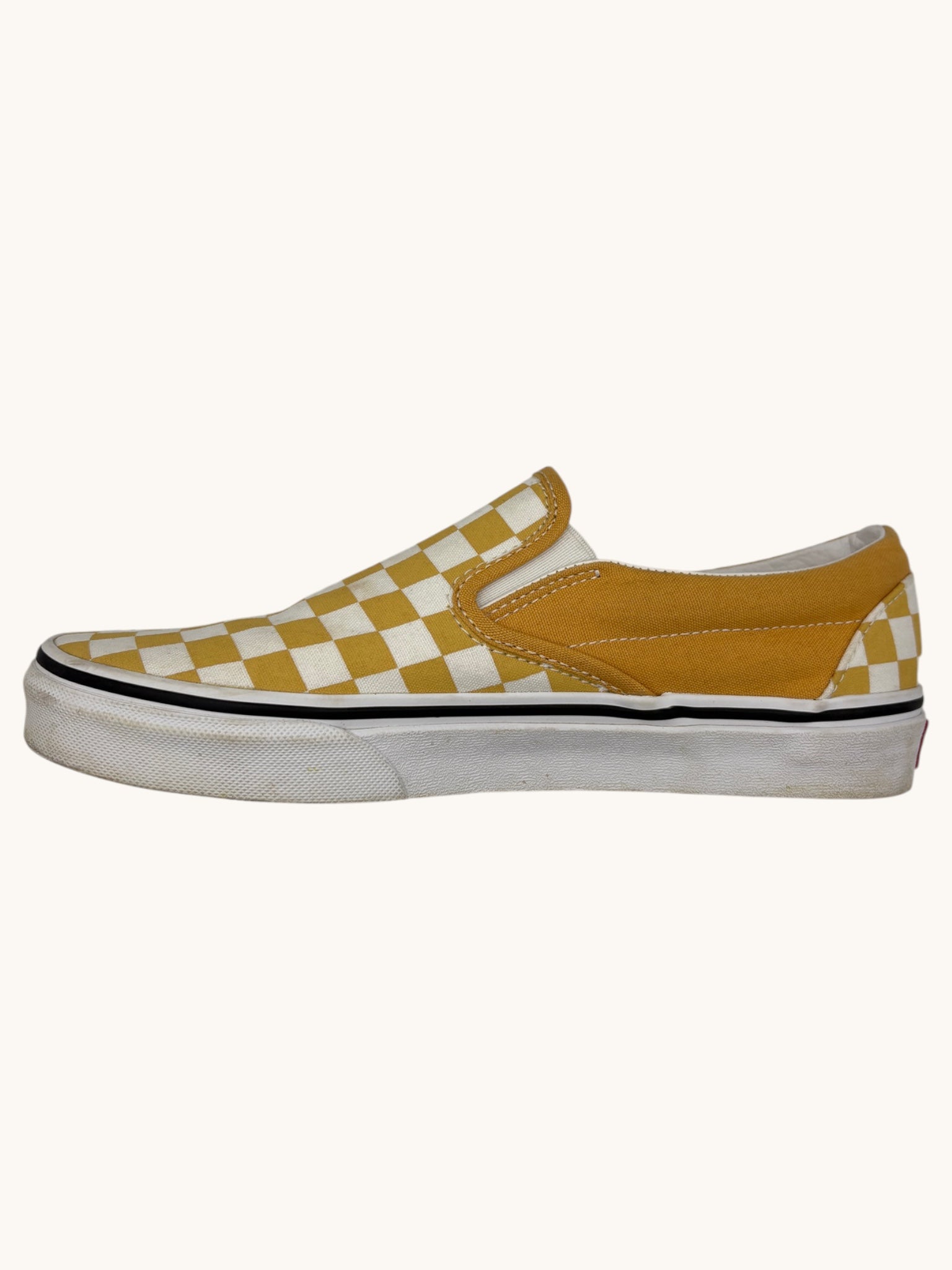 00s Vans Yellow Checkered Slip-Ons - 8 W