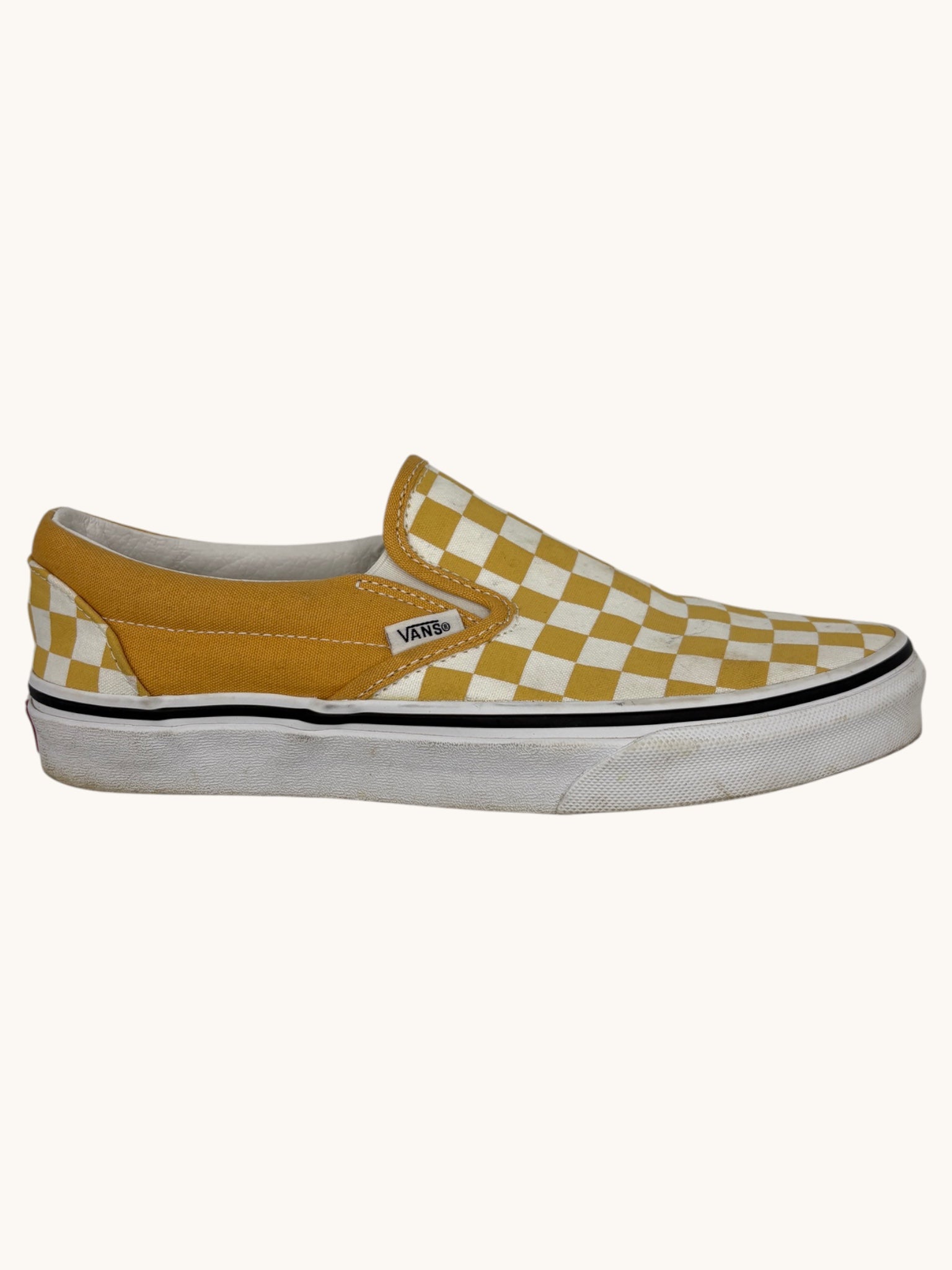 00s Vans Yellow Checkered Slip-Ons - 8 W