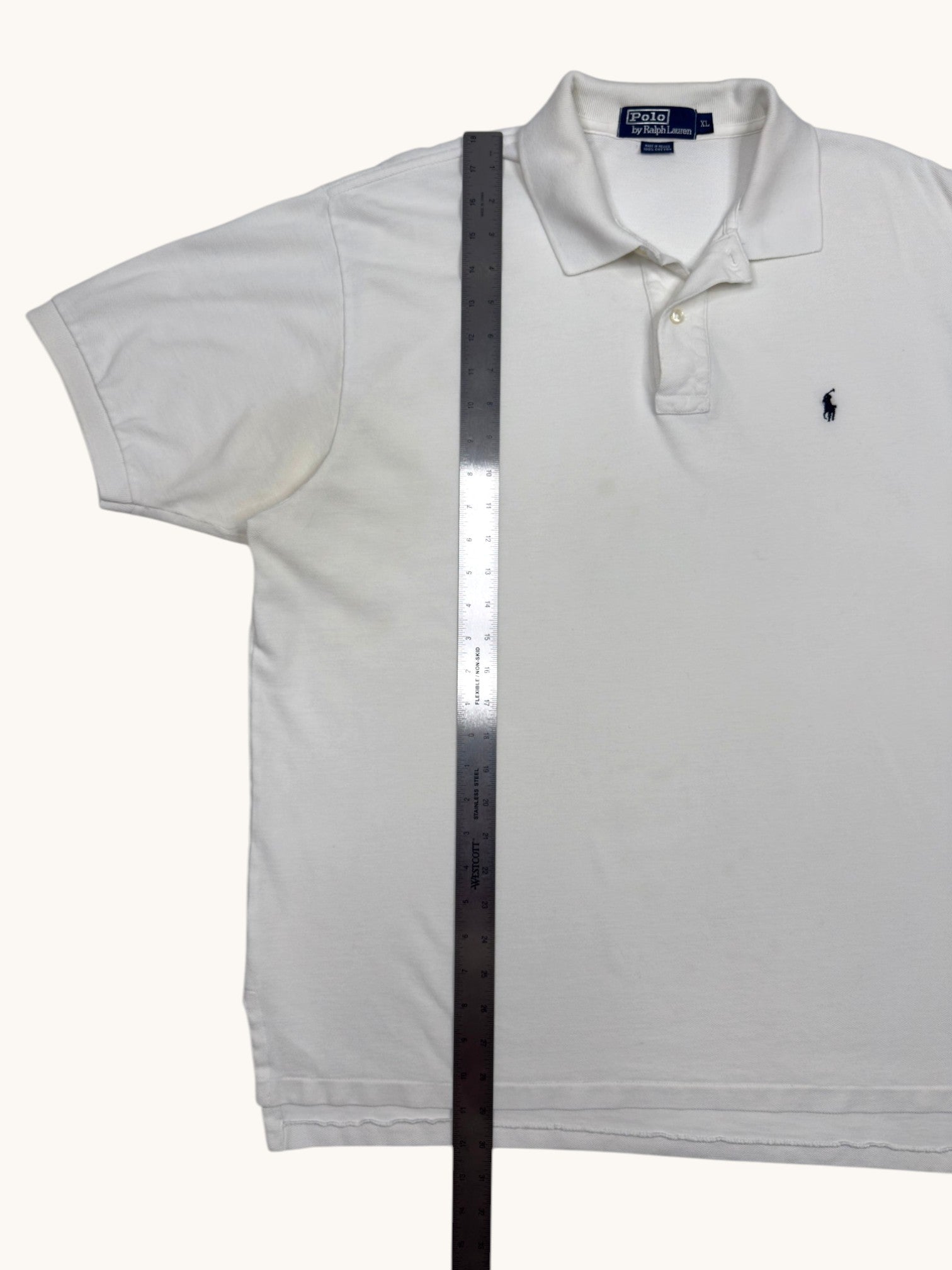 00s Ralph Lauren White Polo - XL