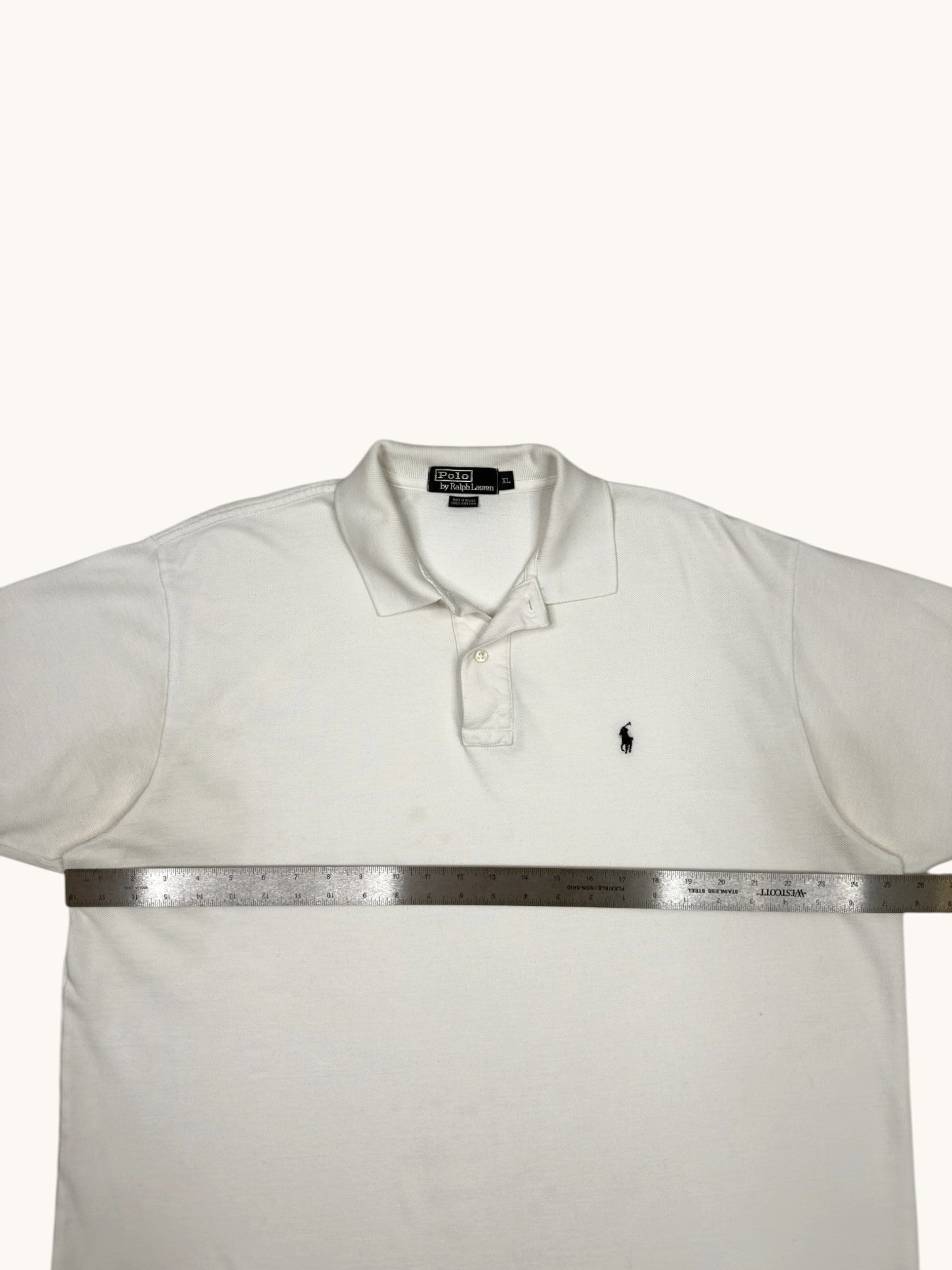 00s Ralph Lauren White Polo - XL