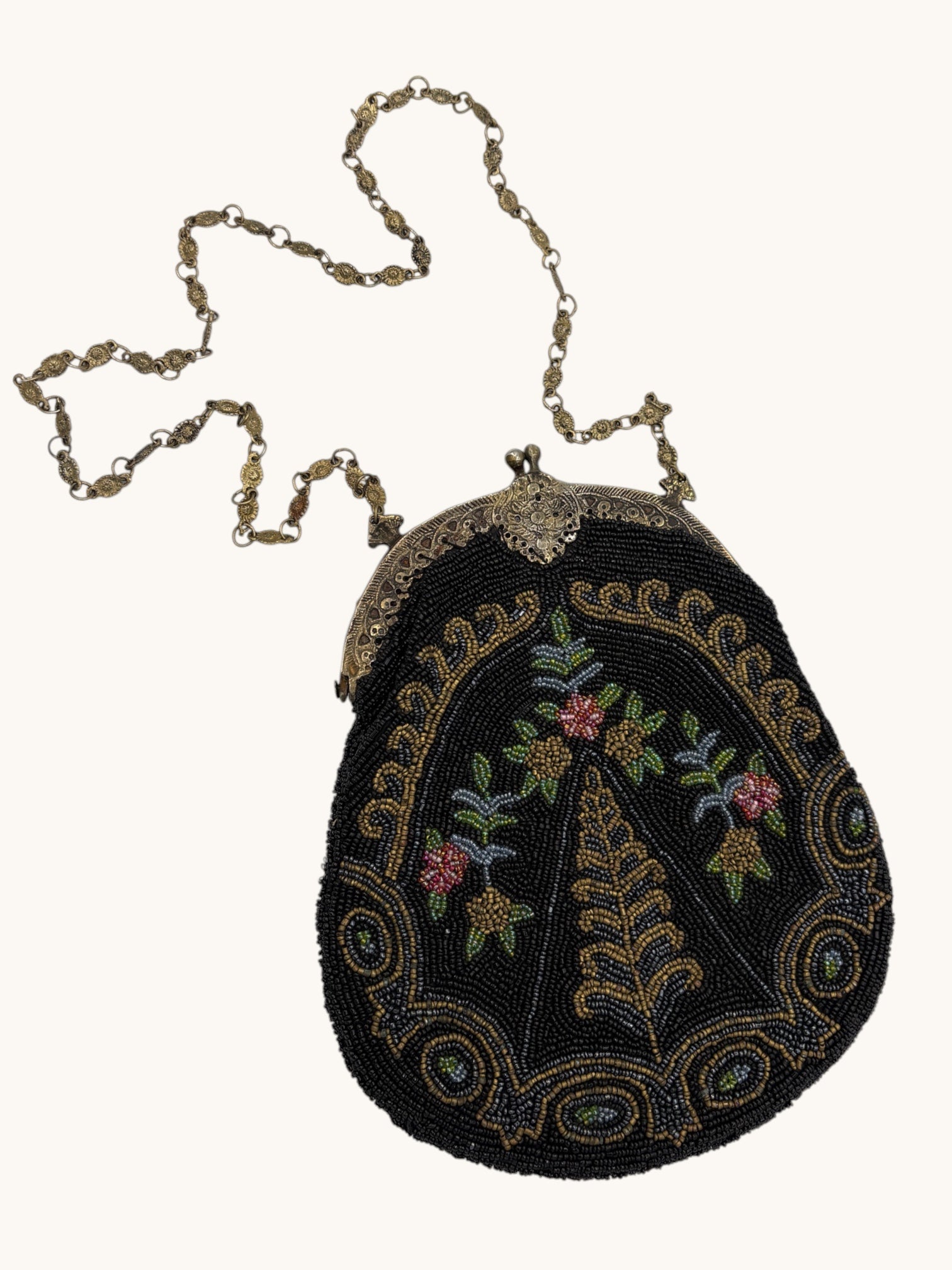 20s Whiting & Davis Black Beaded Purse