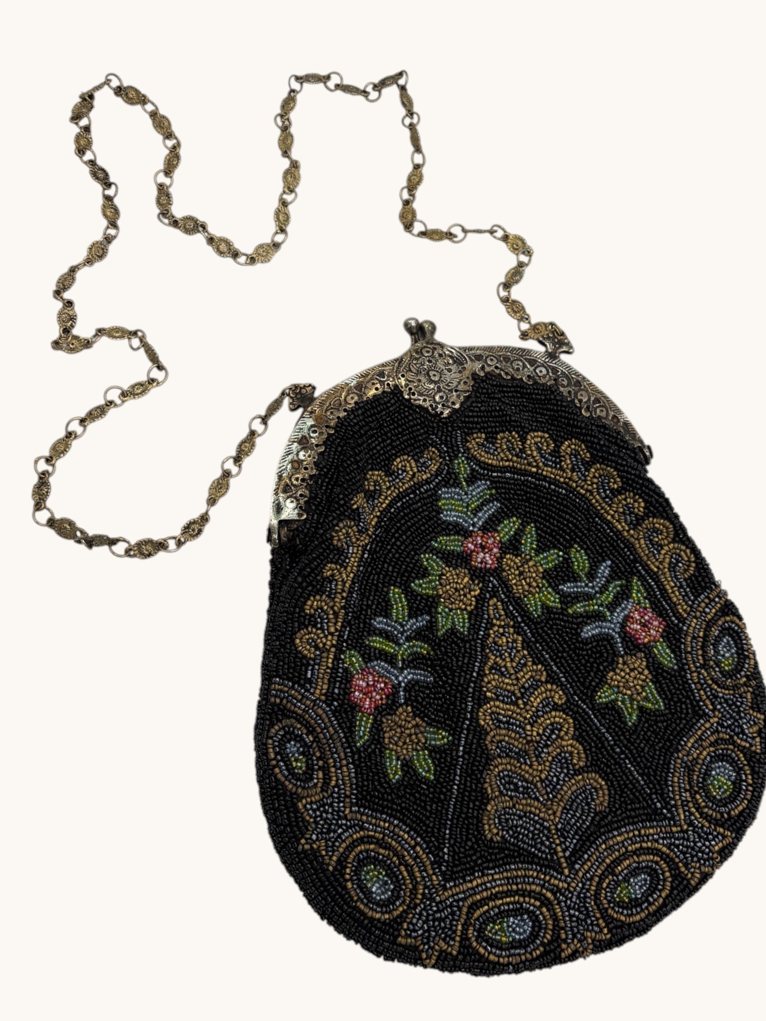 20s Whiting & Davis Black Beaded Purse
