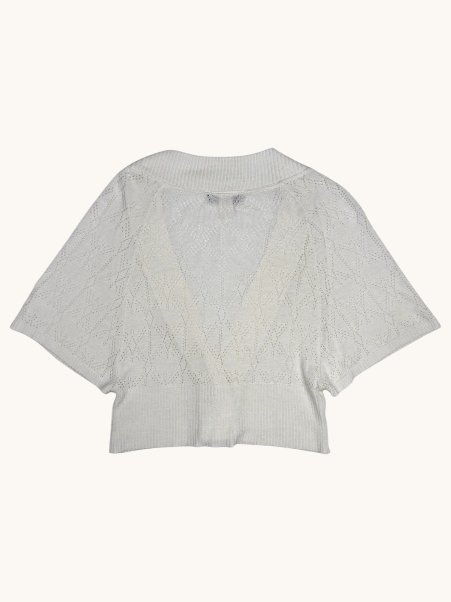 90s Say What? White Knit Cardigan - M
