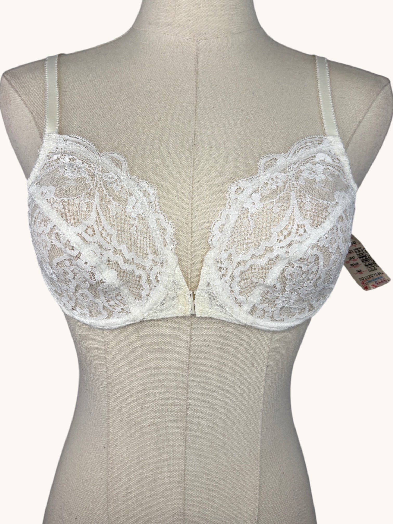 90s Jacobsons White Lace Bralette - 36A
