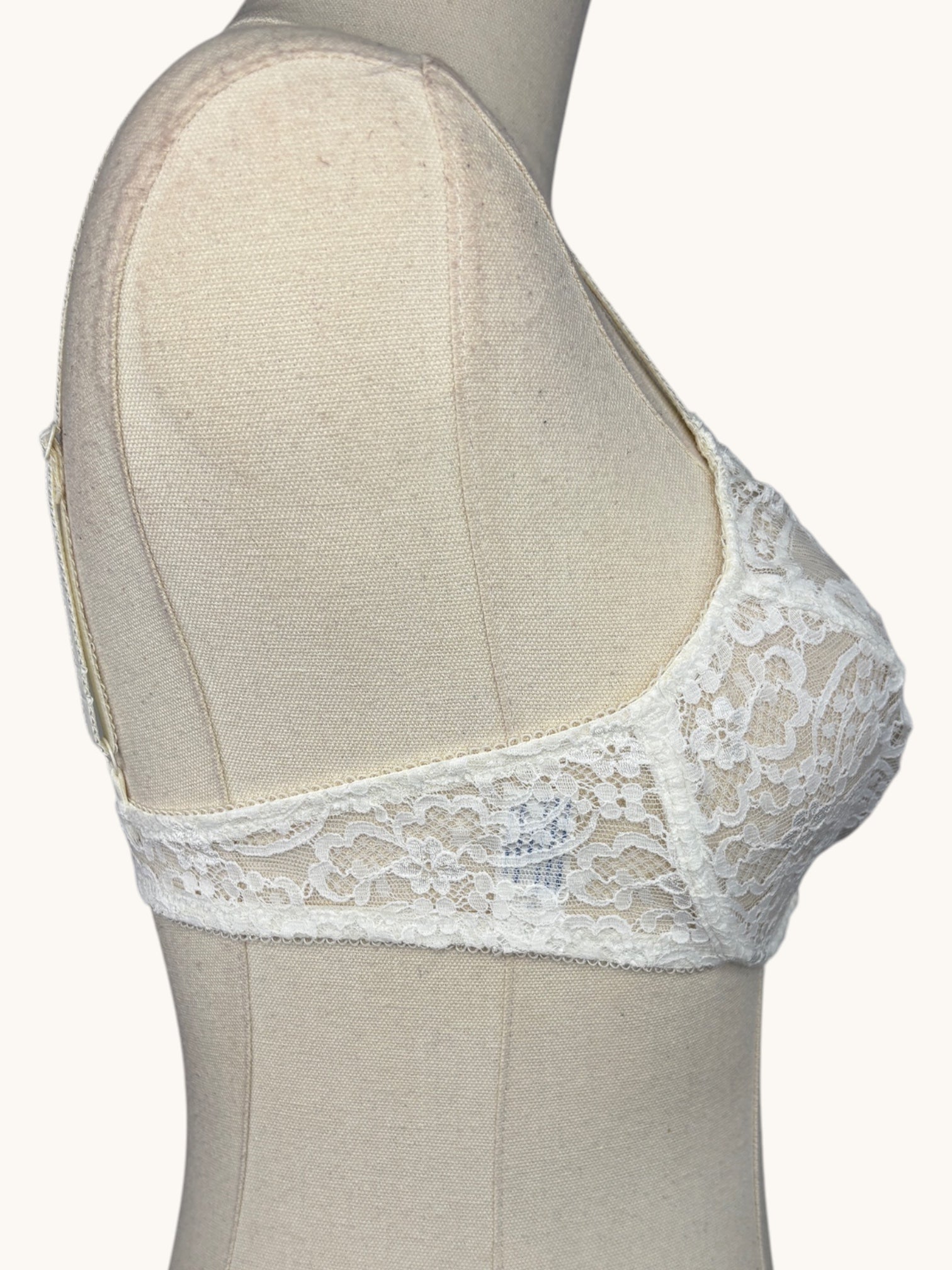 90s Jacobsons White Lace Bralette - 36A