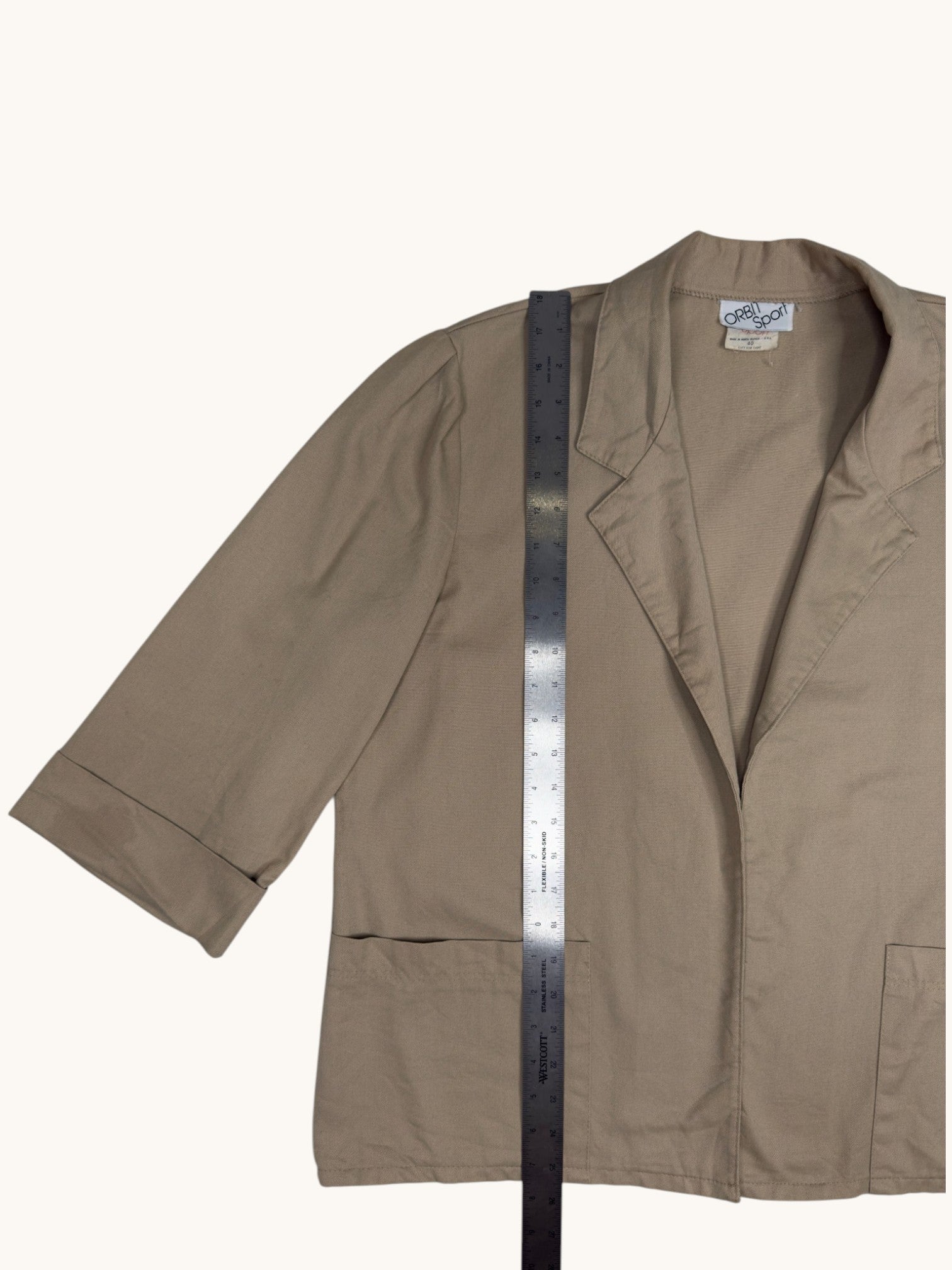 90s Orbit Sport Beige Blazer Jacket - 40