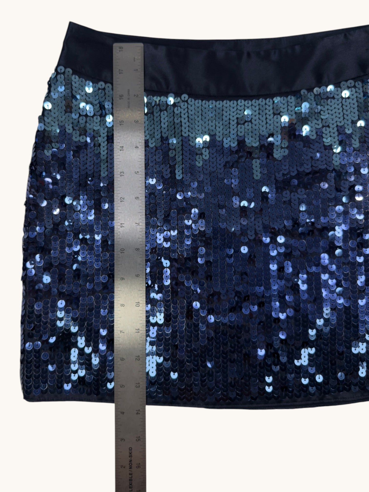 00s Express Blue Sequin Skirt - 0