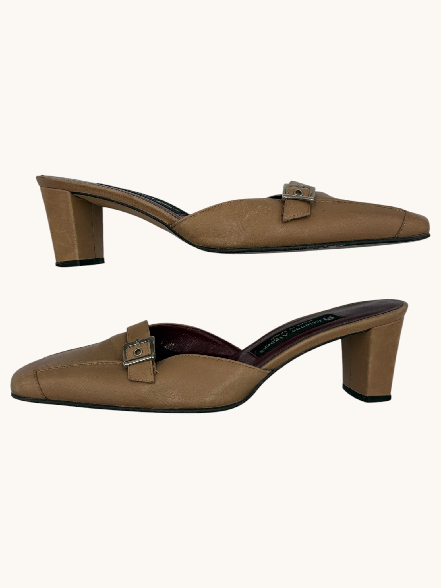 90s Etienne Aigner Beige Mule Shoes - 7.5 W