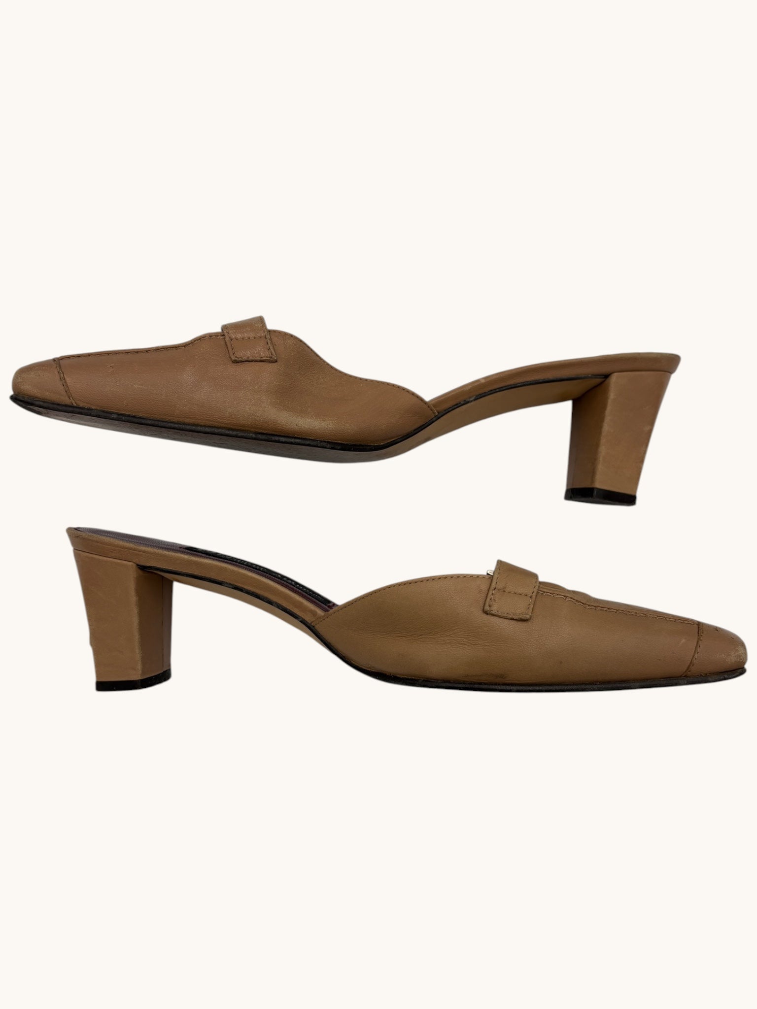 90s Etienne Aigner Beige Mule Shoes - 7.5 W