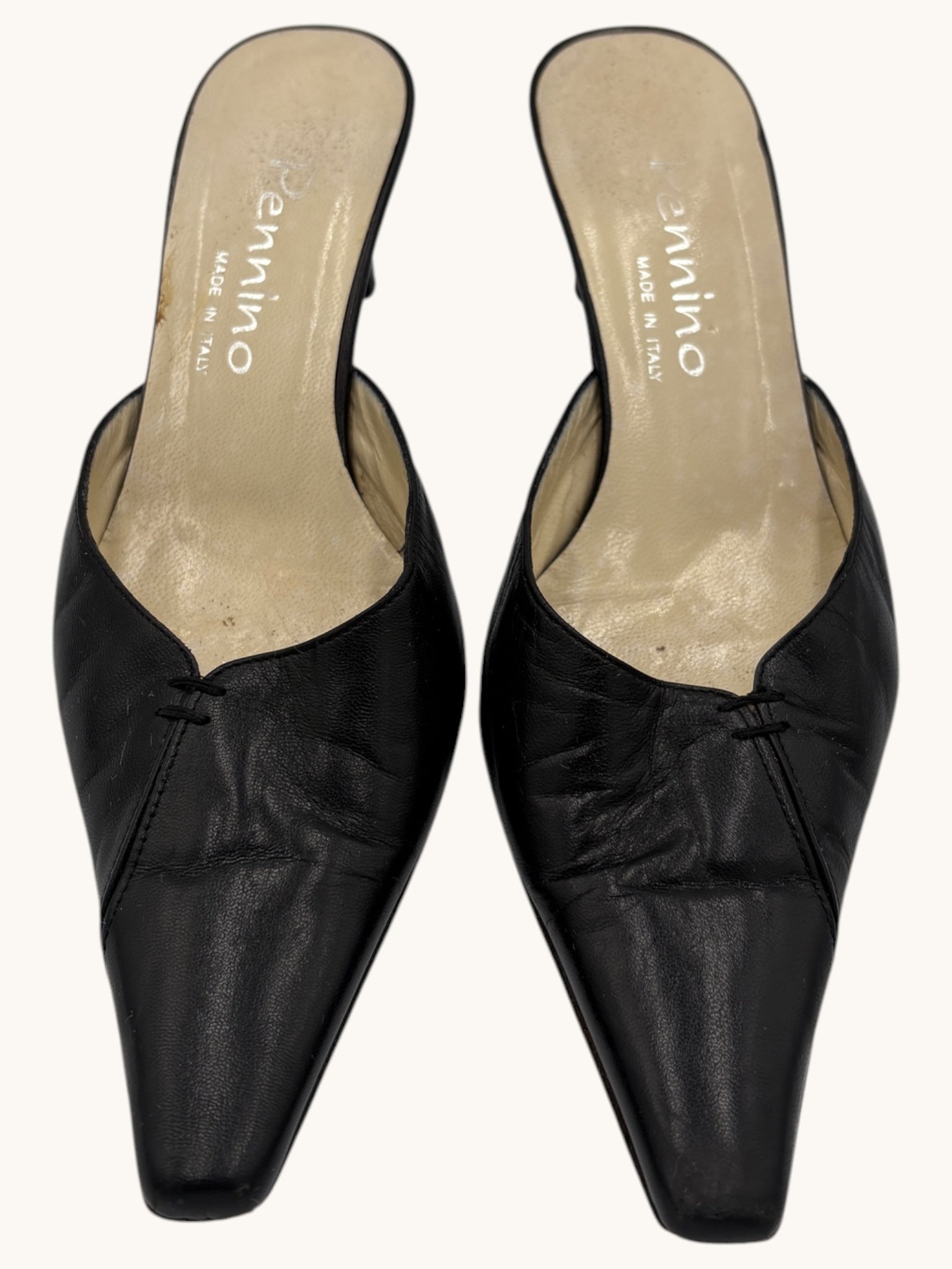 90s Pennino Black Mule Heels - 37 W