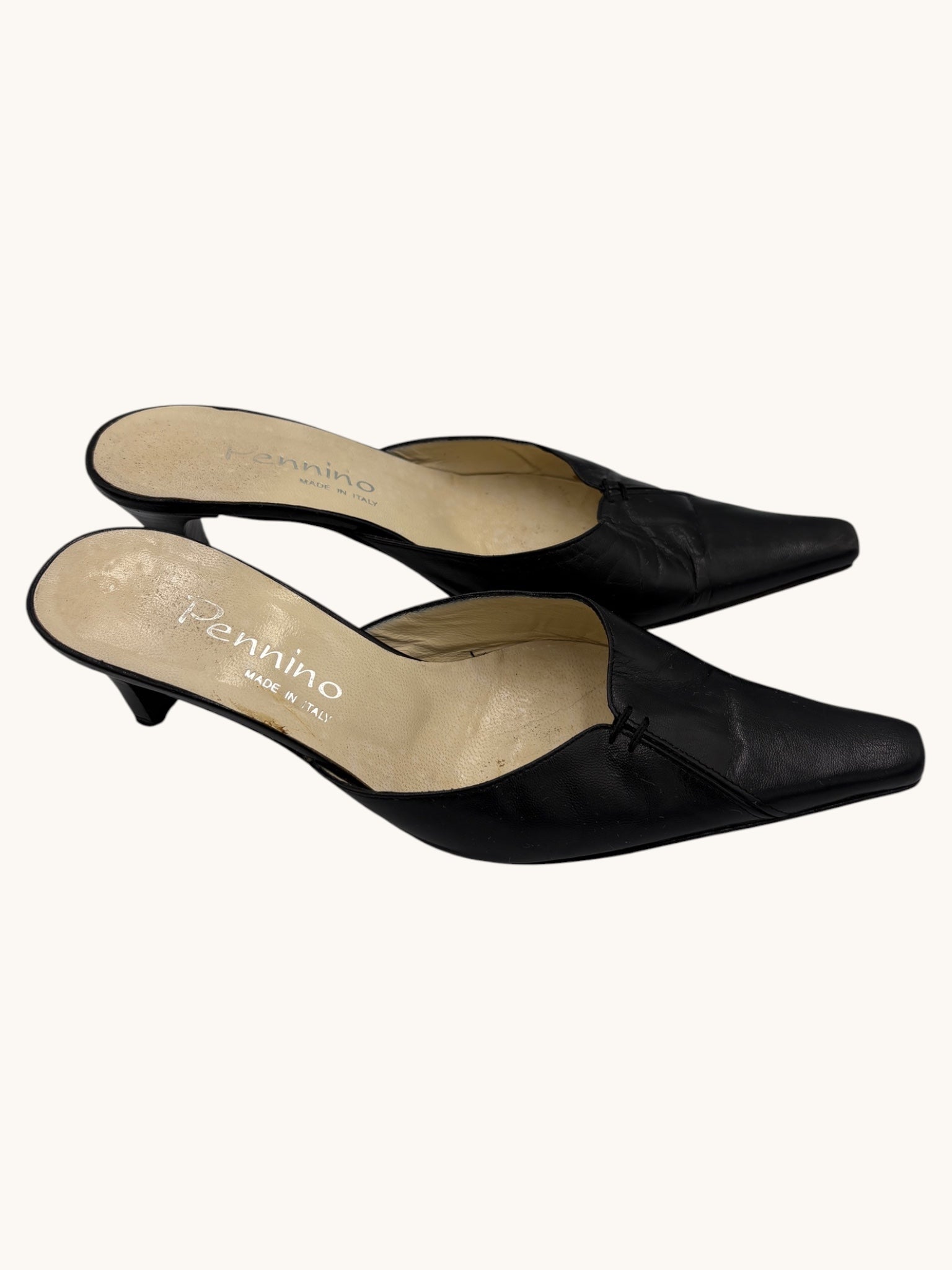 90s Pennino Black Mule Heels - 37 W