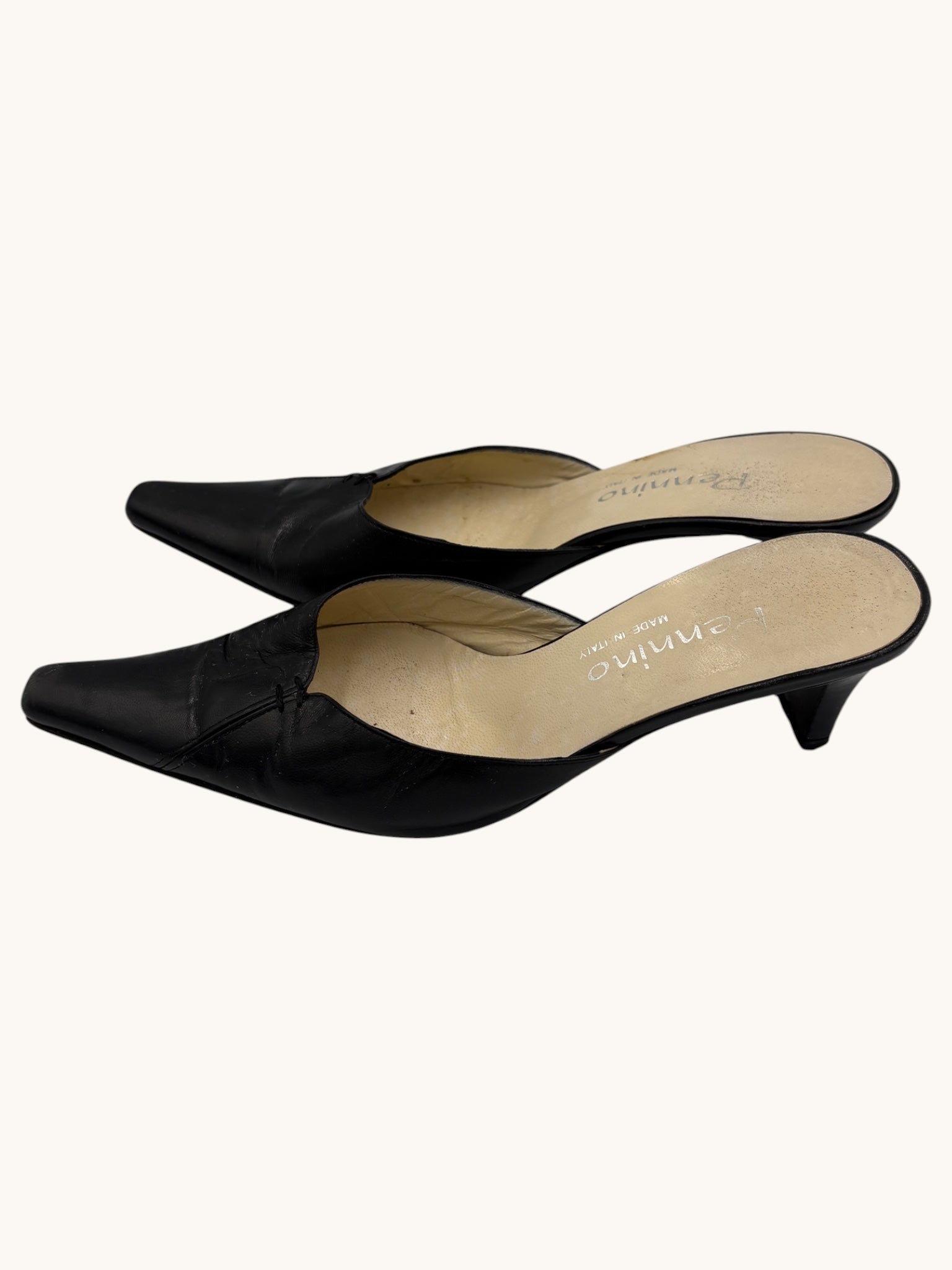 90s Pennino Black Mule Heels - 37 W