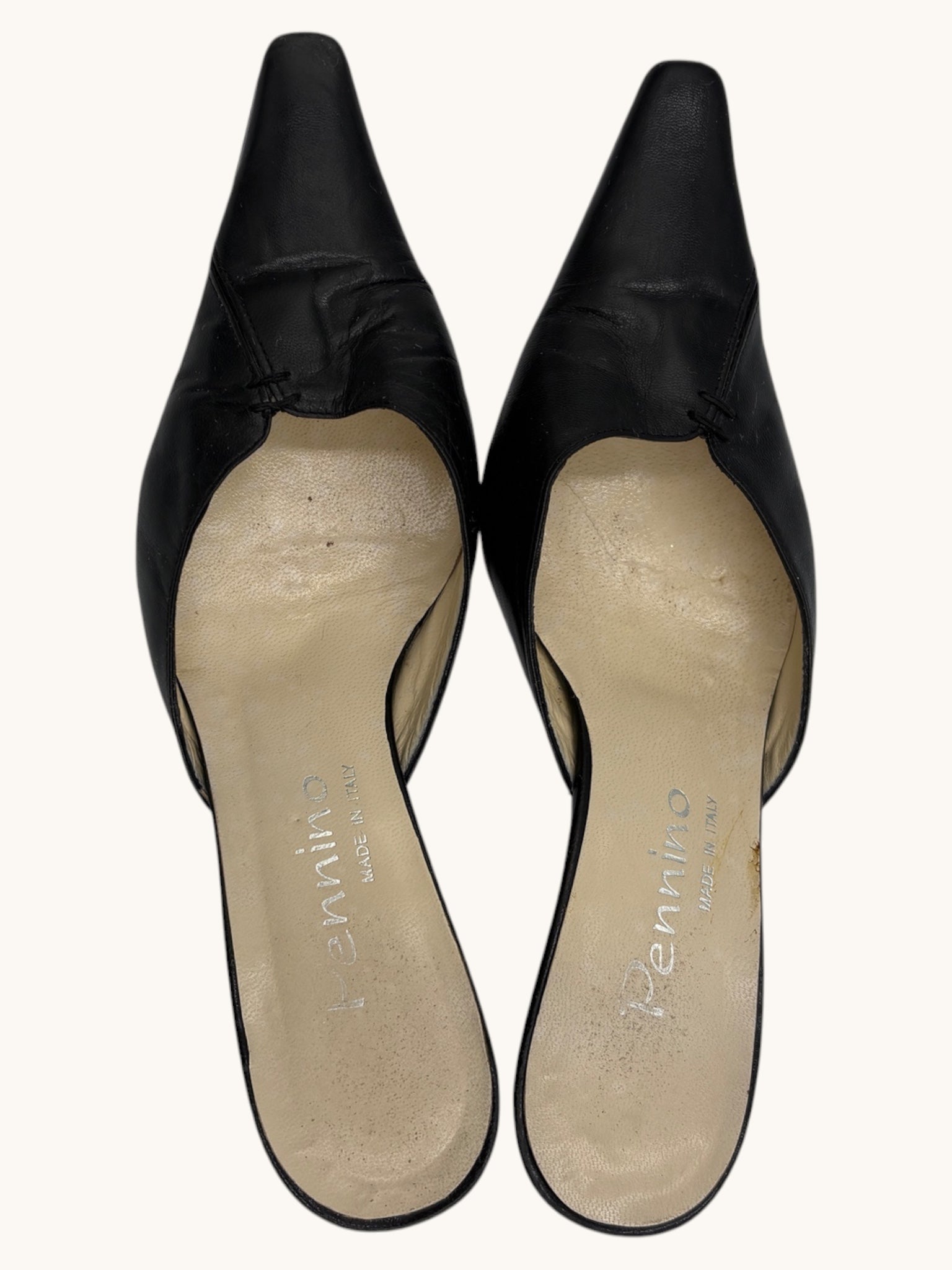 90s Pennino Black Mule Heels - 37 W