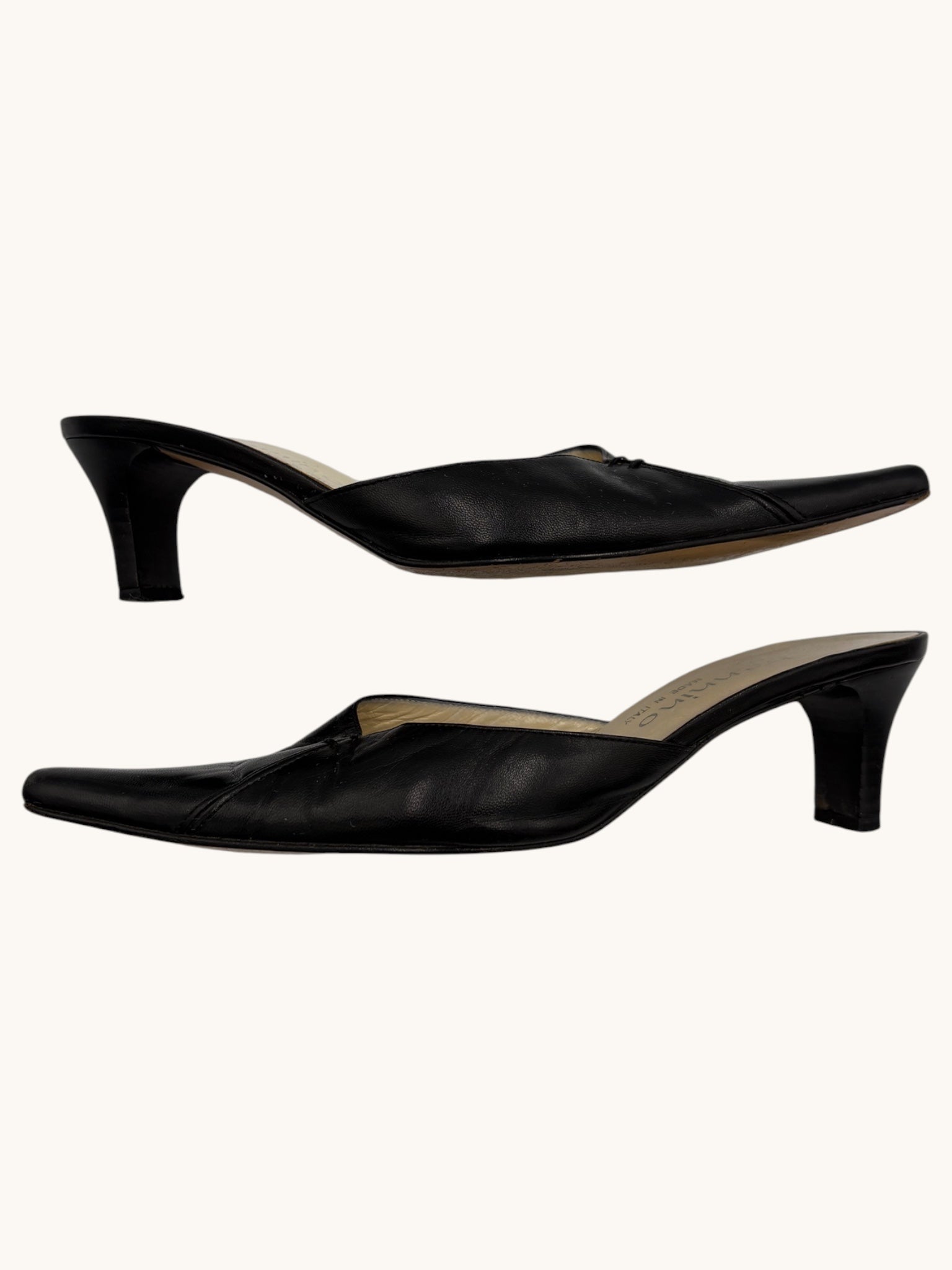 90s Pennino Black Mule Heels - 37 W