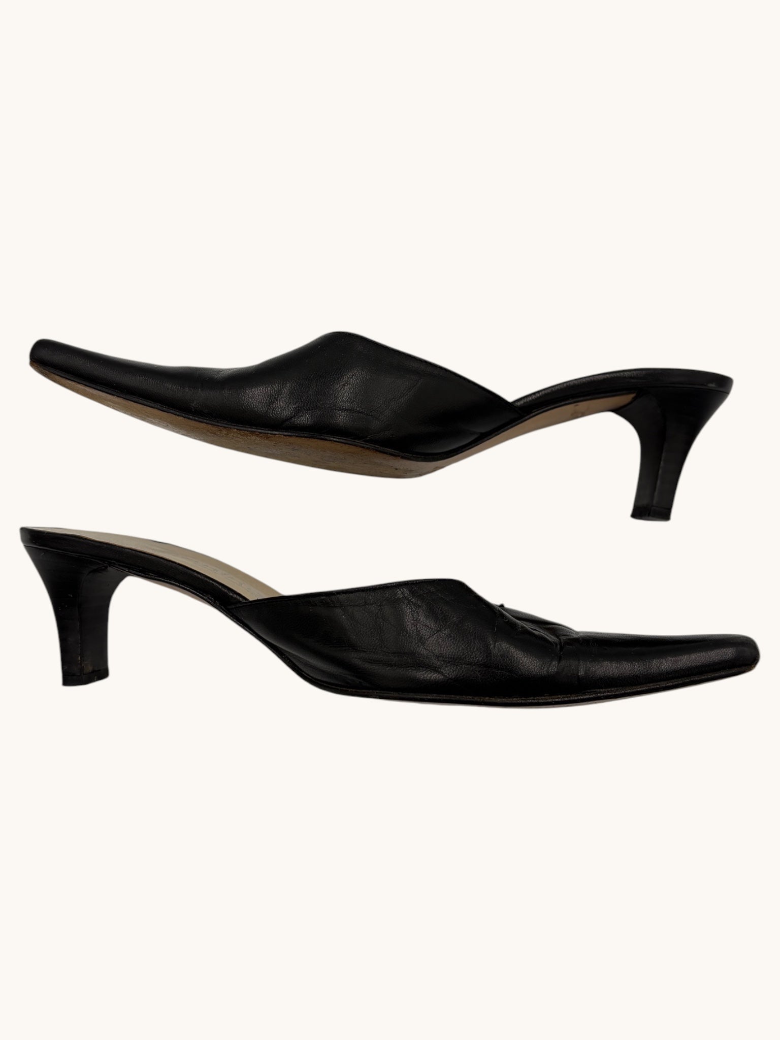 90s Pennino Black Mule Heels - 37 W