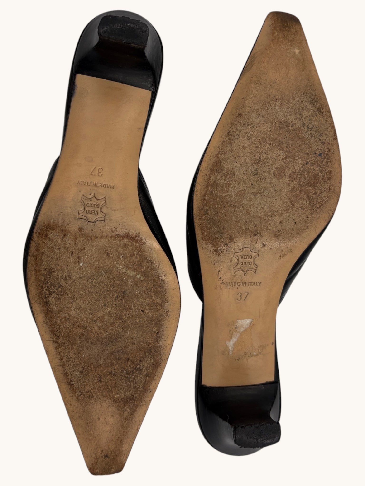 90s Pennino Black Mule Heels - 37 W