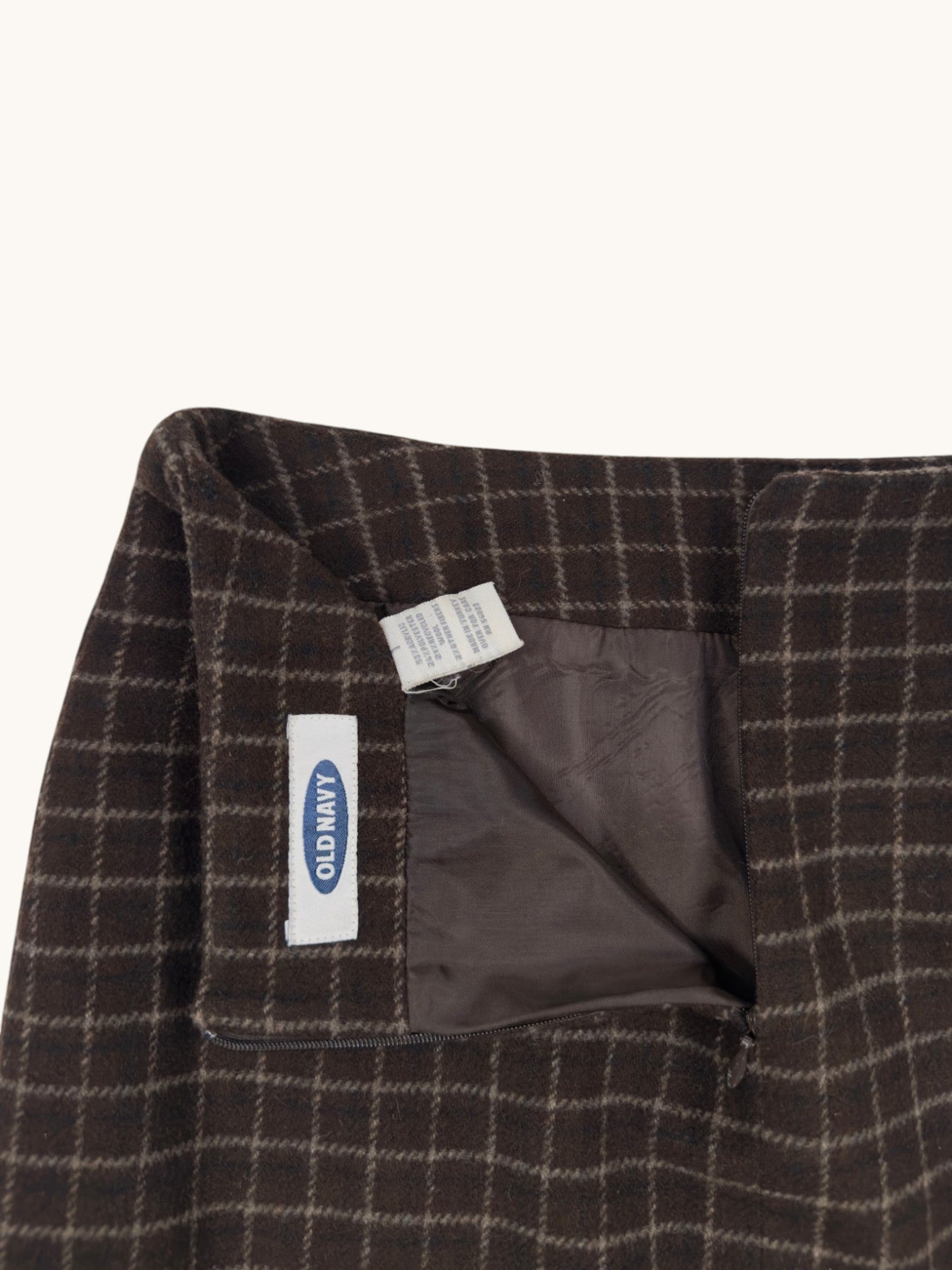 00s Old Navy Brown Plaid Skirt - 1