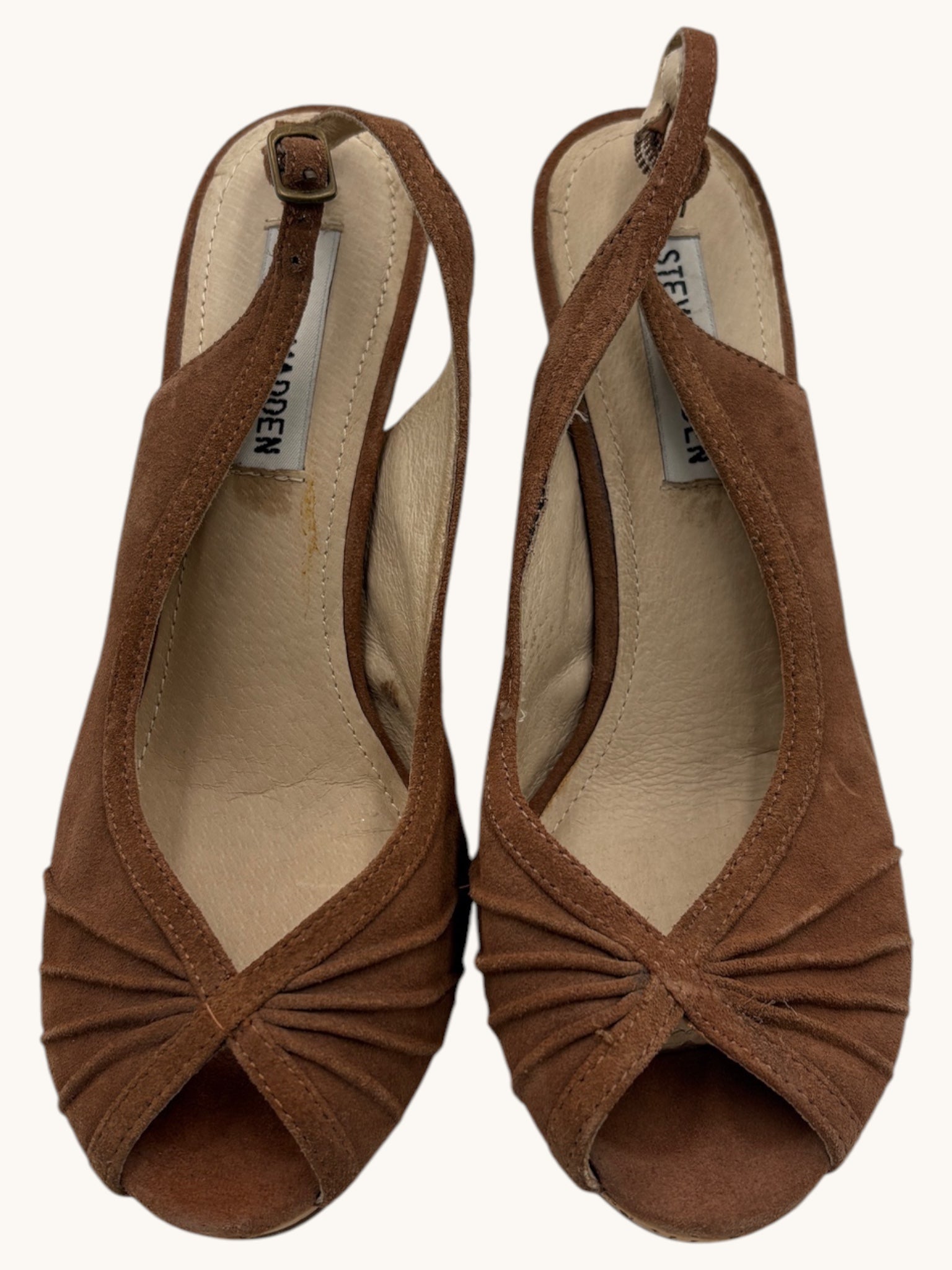00s Steve Madden Brown Suede Slingback Heels - 6