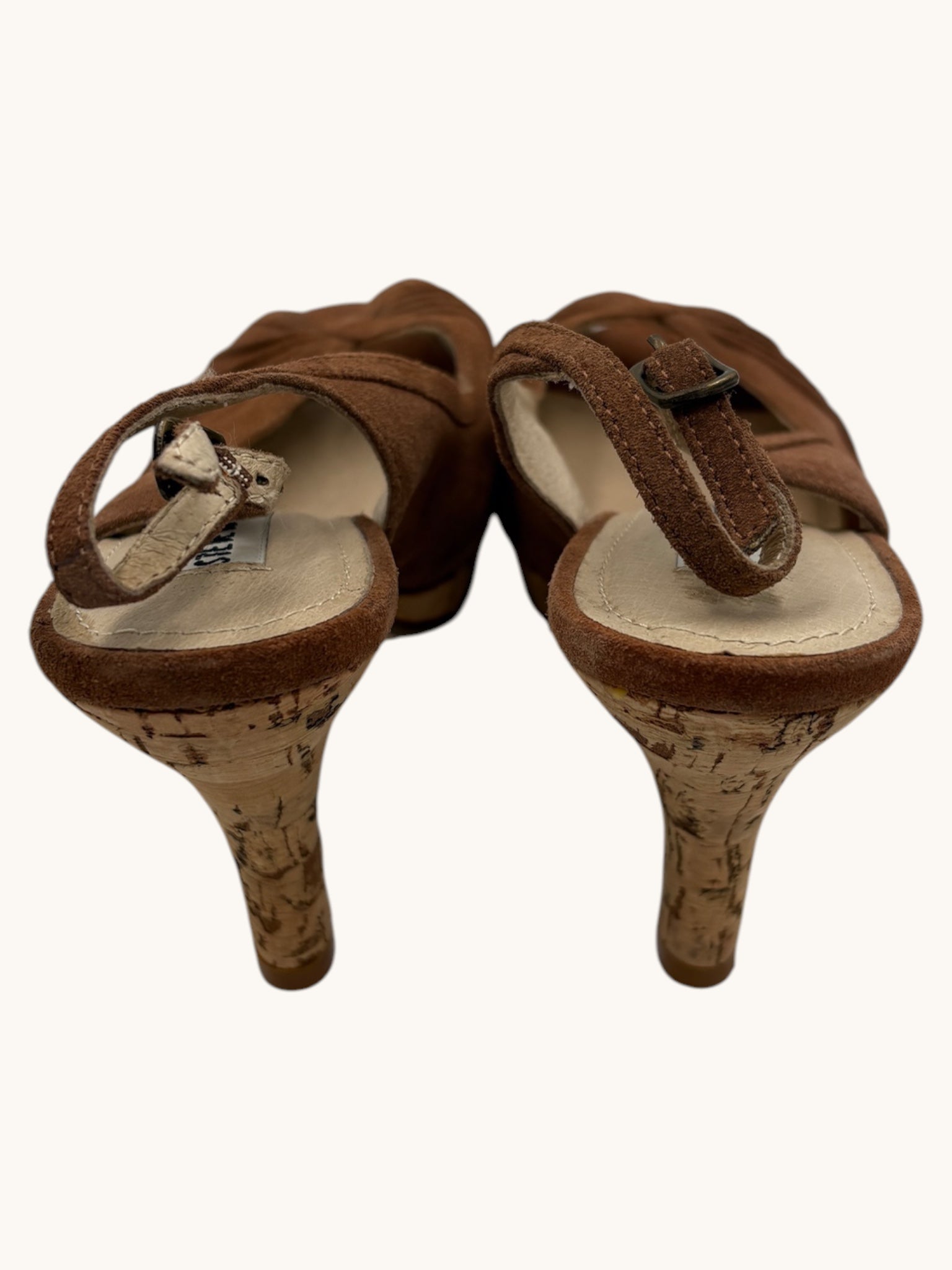 00s Steve Madden Brown Suede Slingback Heels - 6