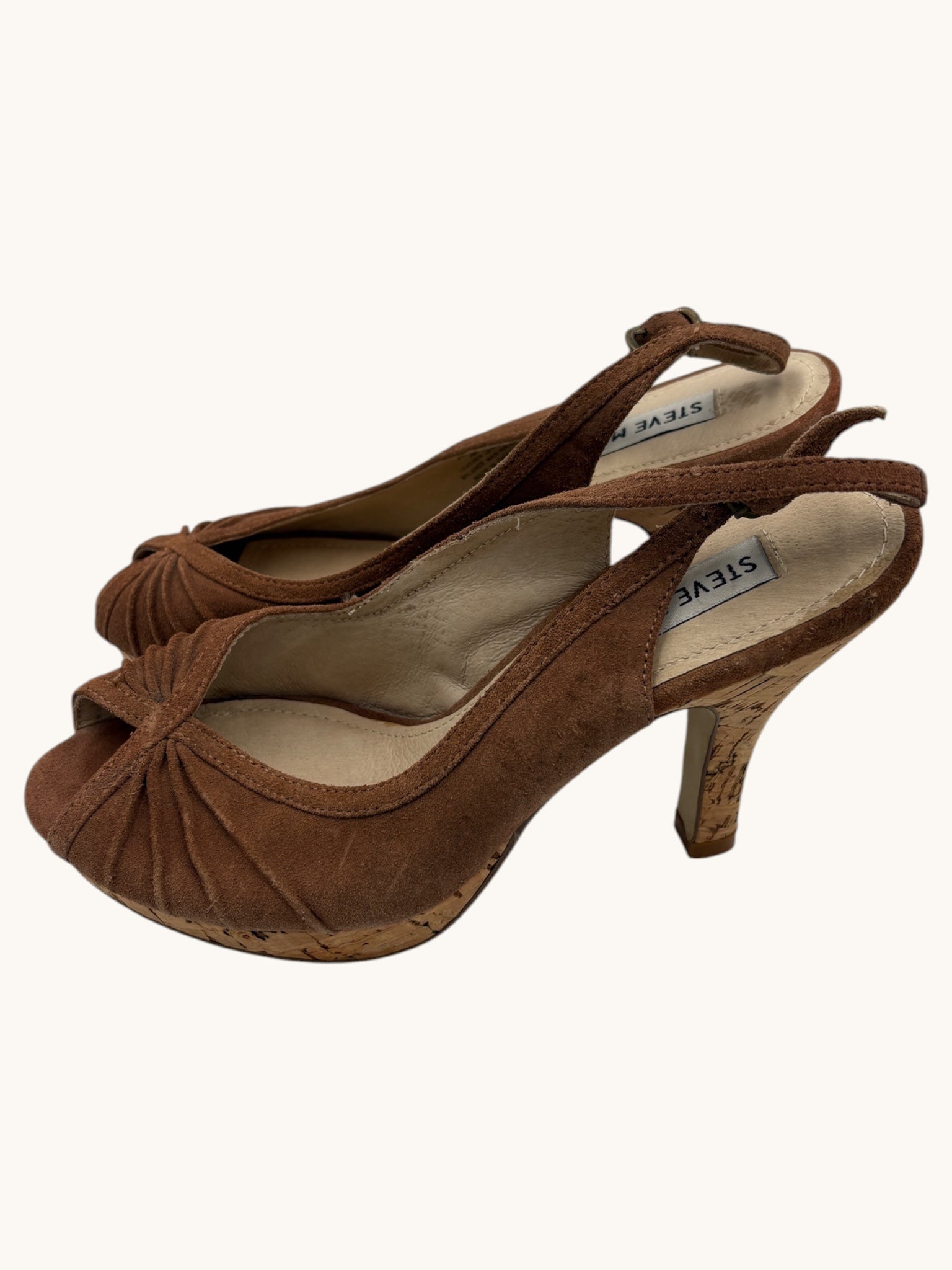 00s Steve Madden Brown Suede Slingback Heels - 6