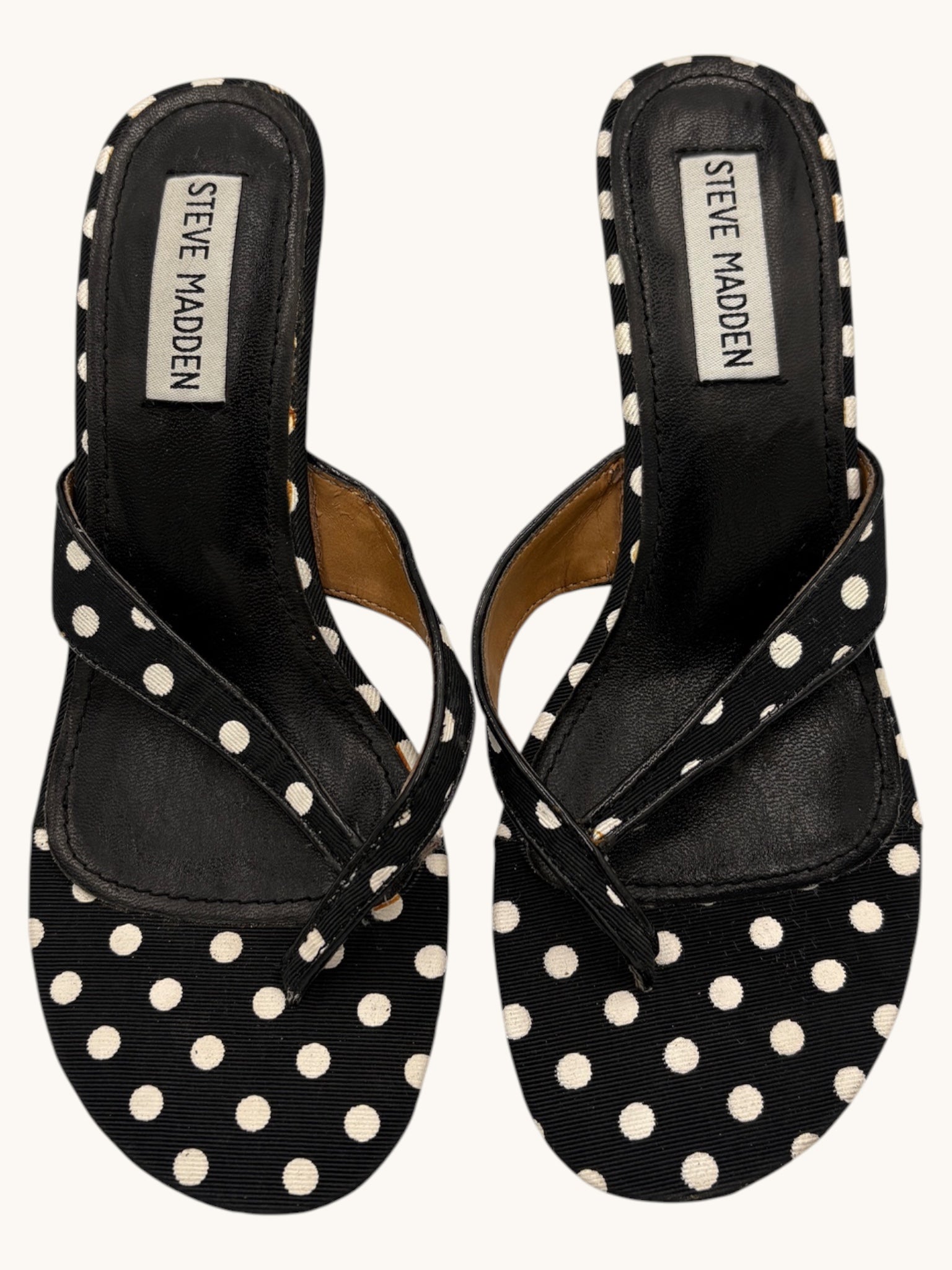 00s Steve Madden Black Polka Dot Heel Sandals - 5.5 W