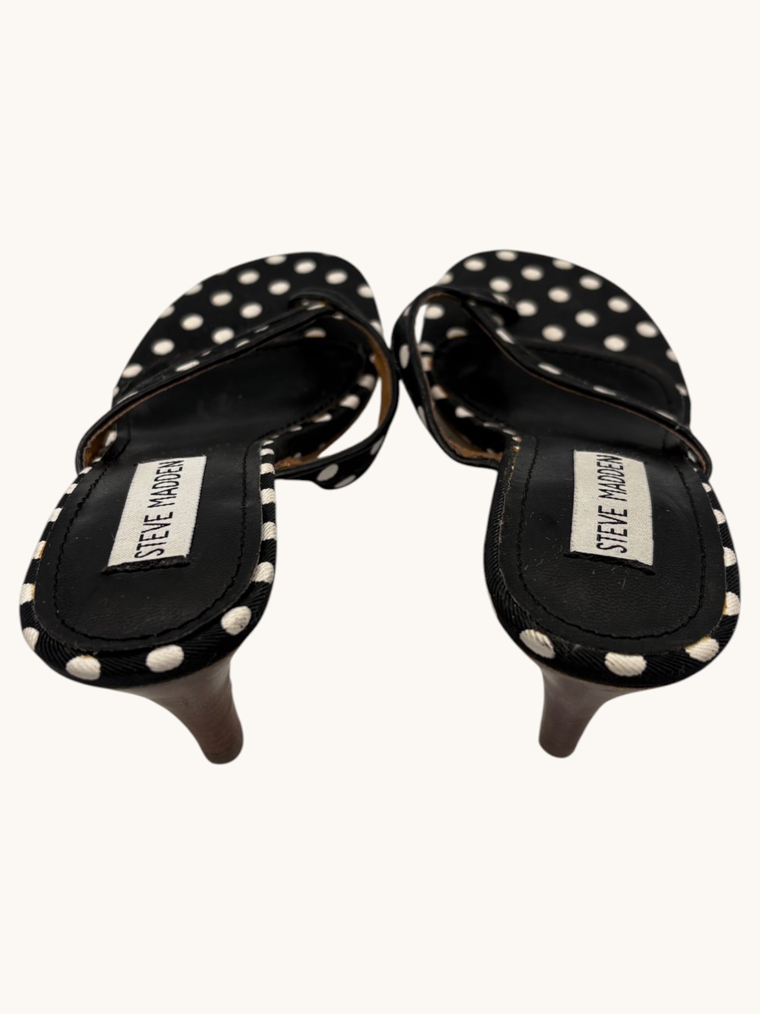 00s Steve Madden Black Polka Dot Heel Sandals - 5.5 W