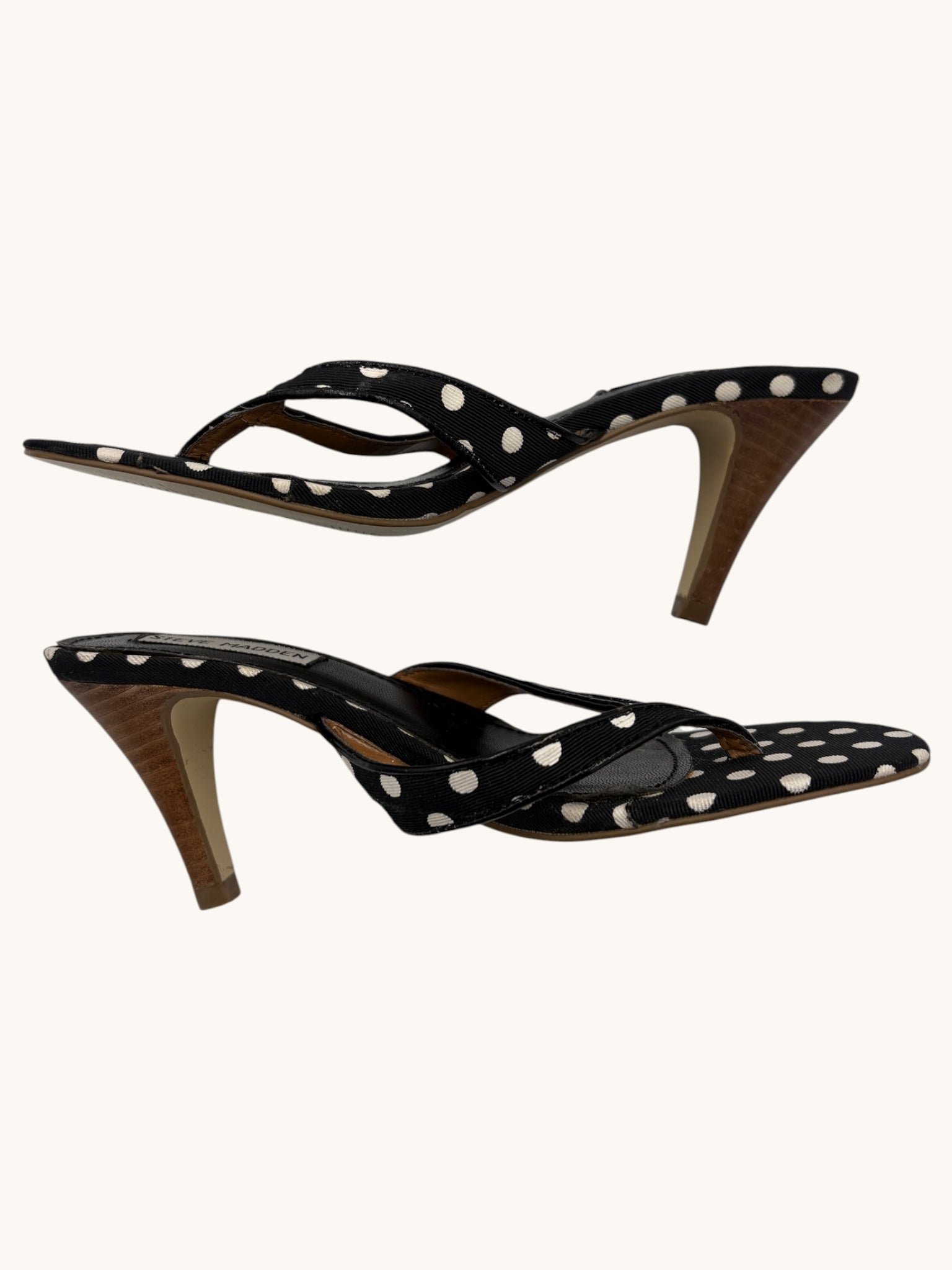 00s Steve Madden Black Polka Dot Heel Sandals - 5.5 W
