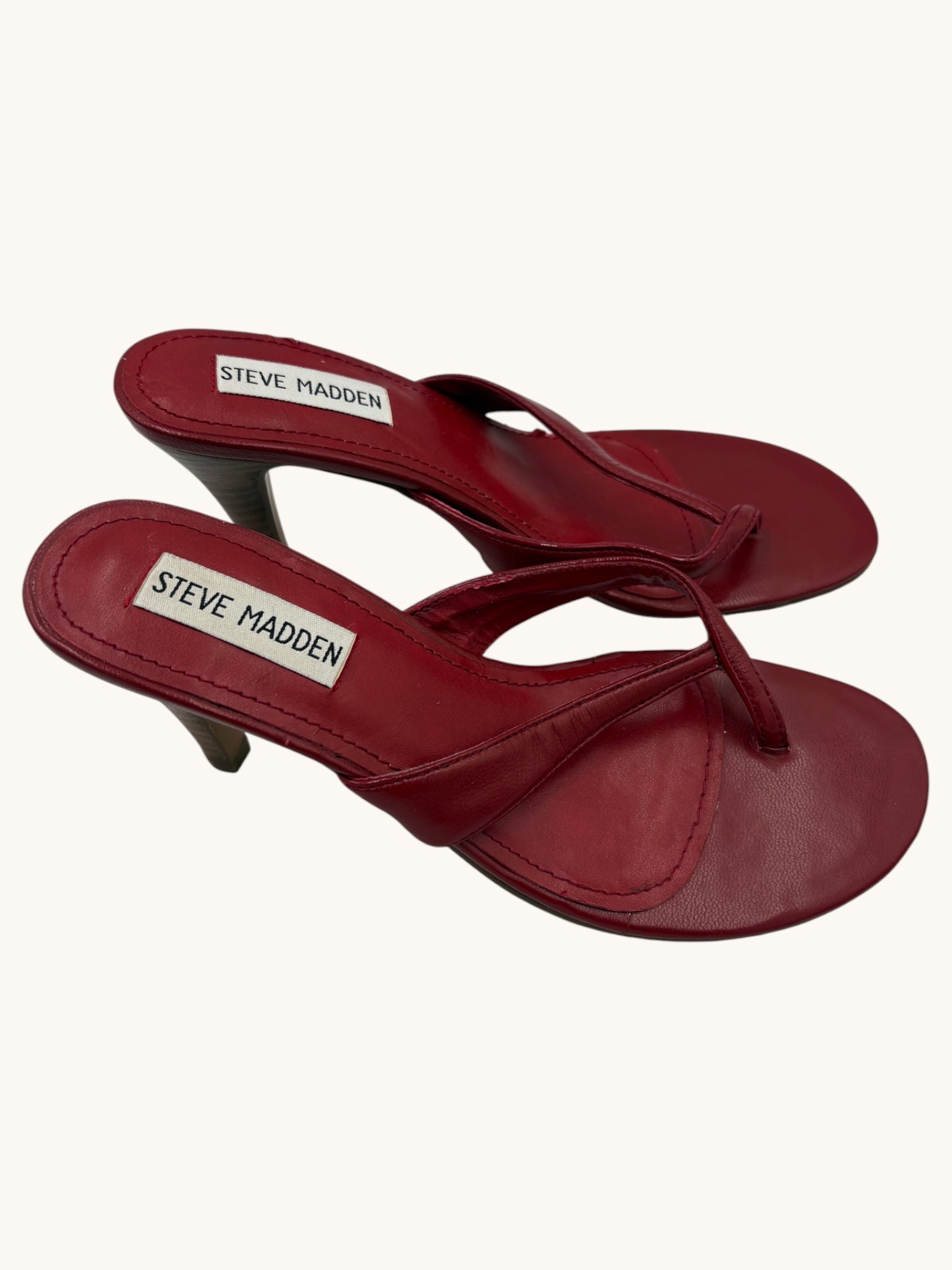 00s Steve Madden Red Kitten Heel Sandals - 5.5 W