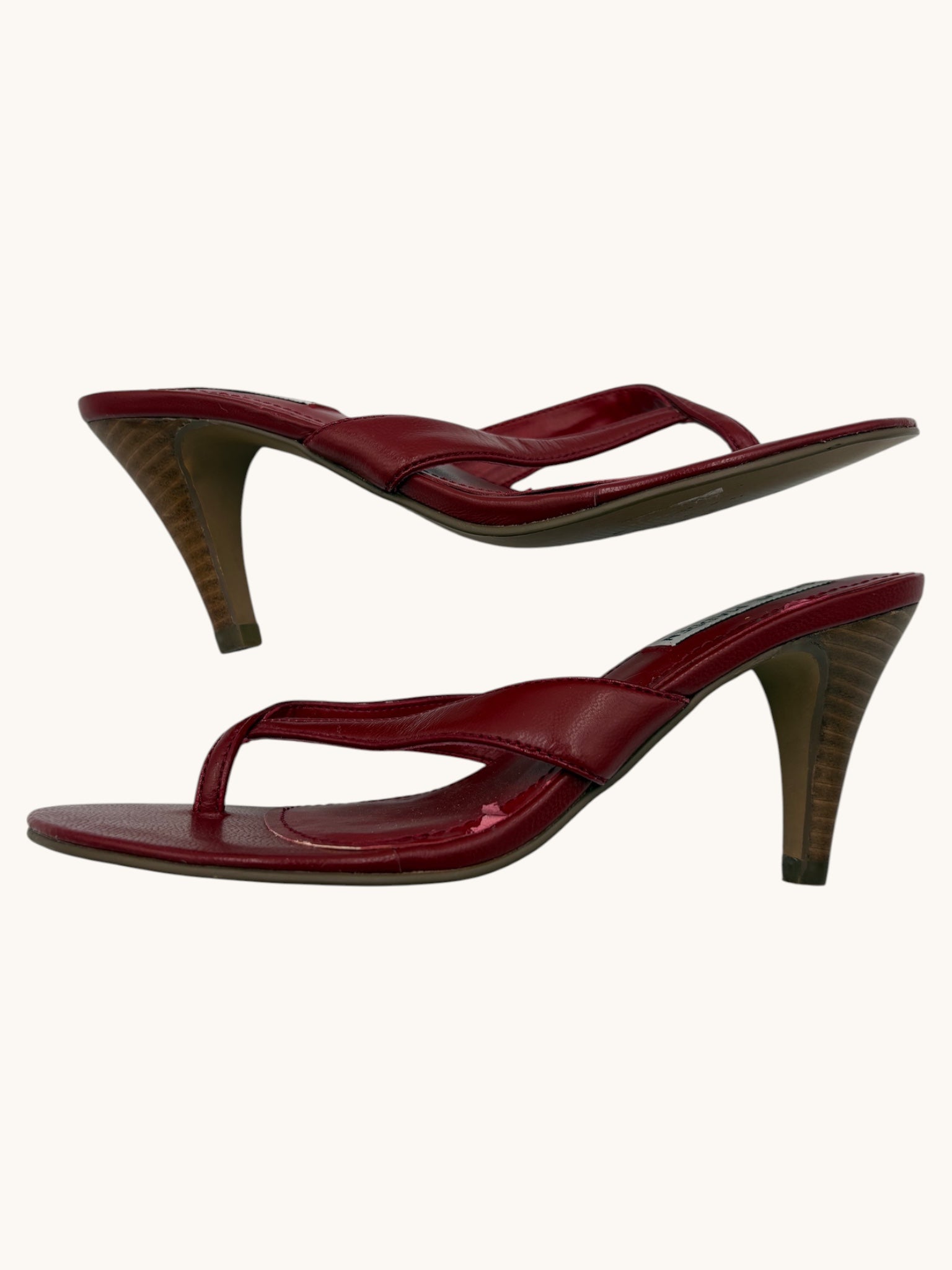 00s Steve Madden Red Kitten Heel Sandals - 5.5 W
