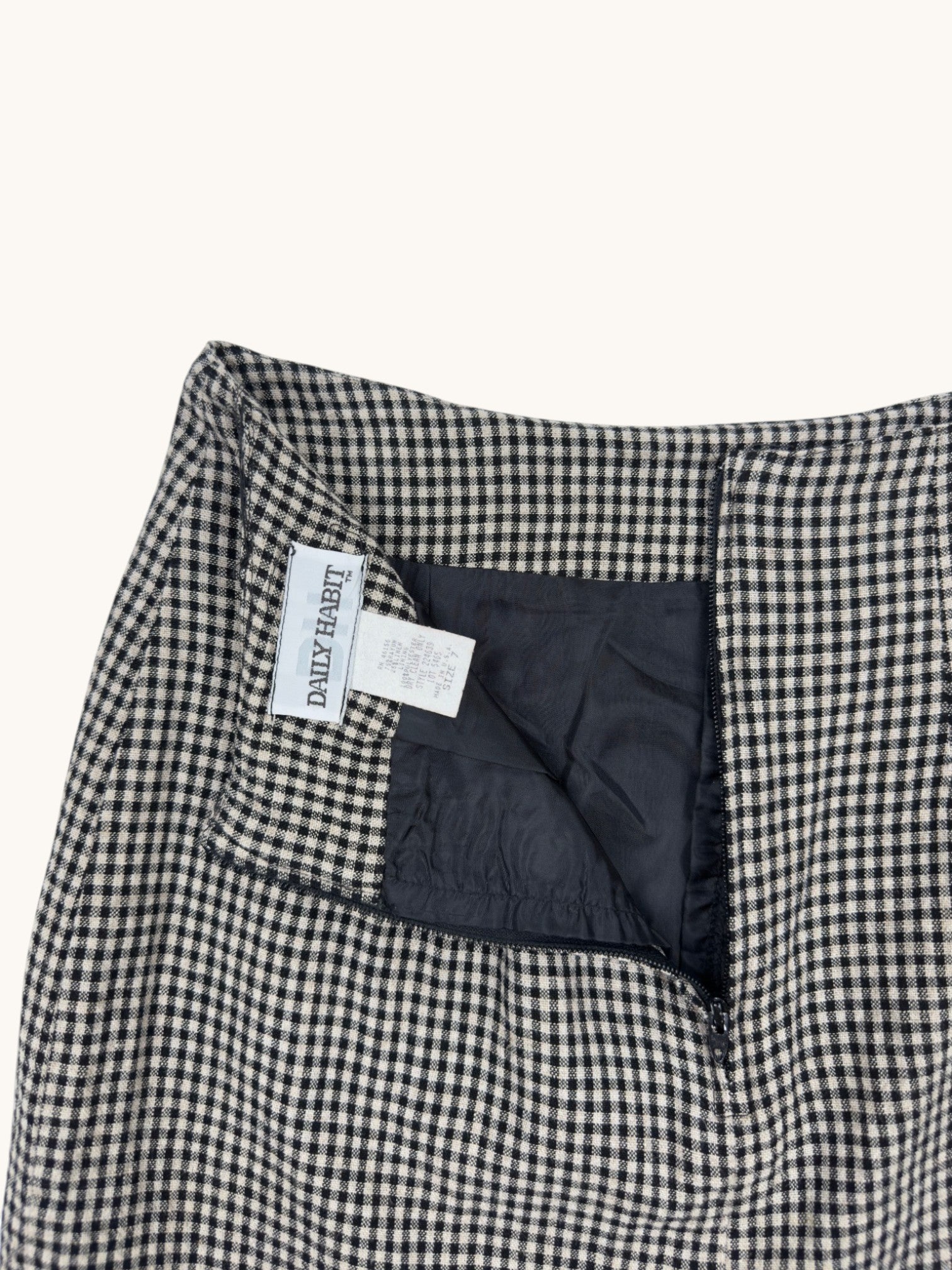 90s Daily Habit Houndstooth Skirt - 7