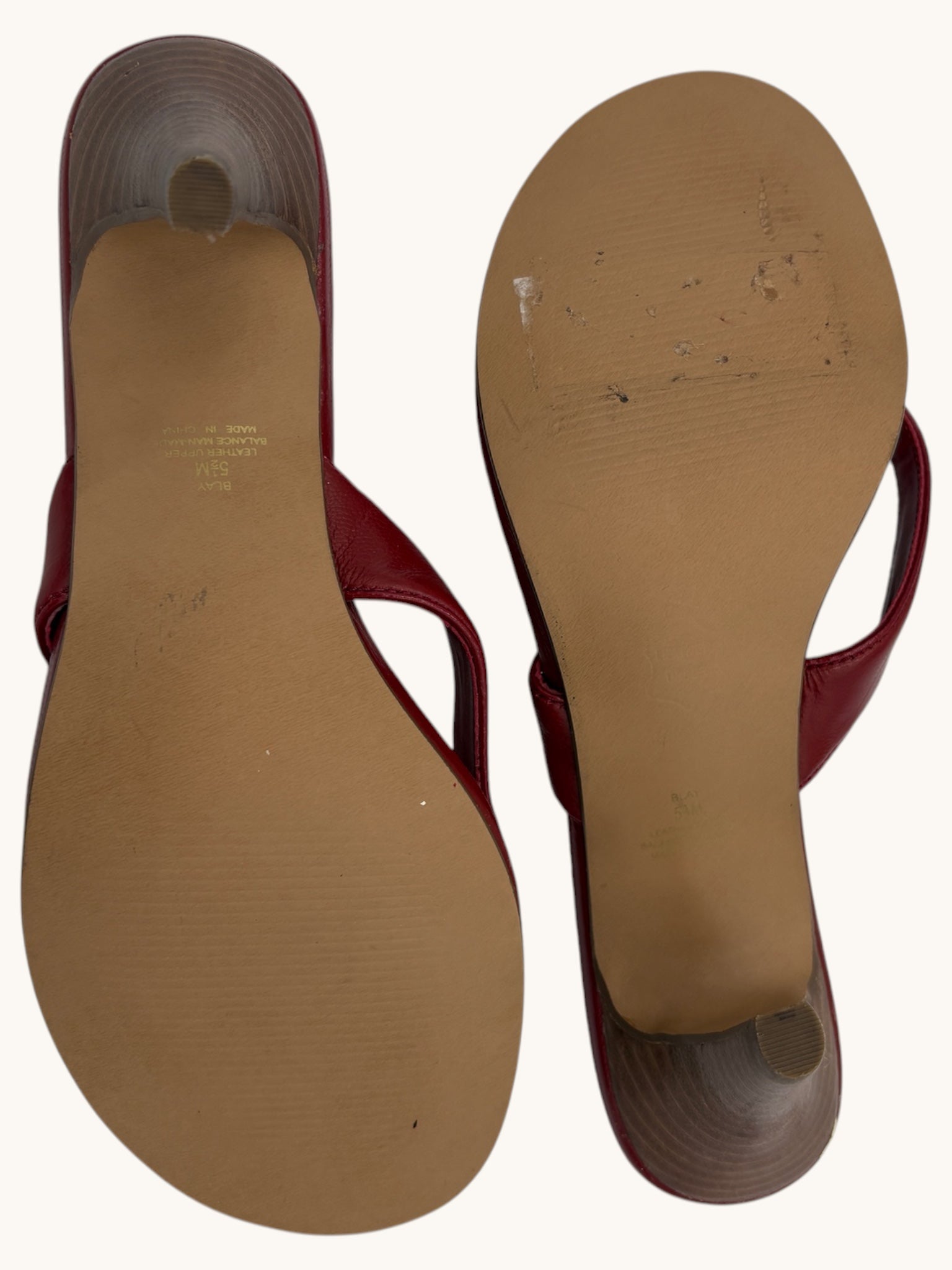 00s Steve Madden Red Kitten Heel Sandals - 5.5 W