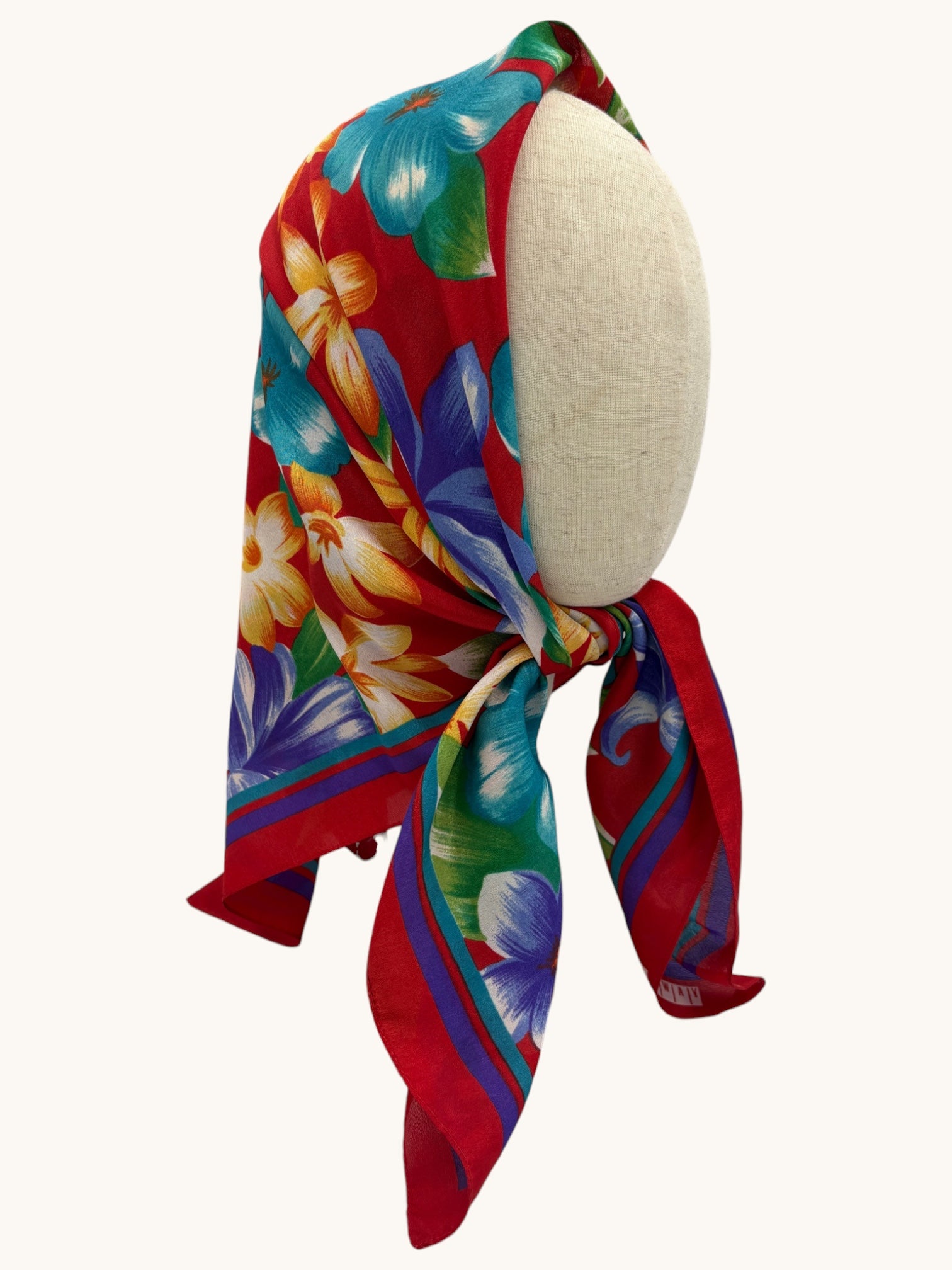 90s Runway Multicolor Floral Scarf