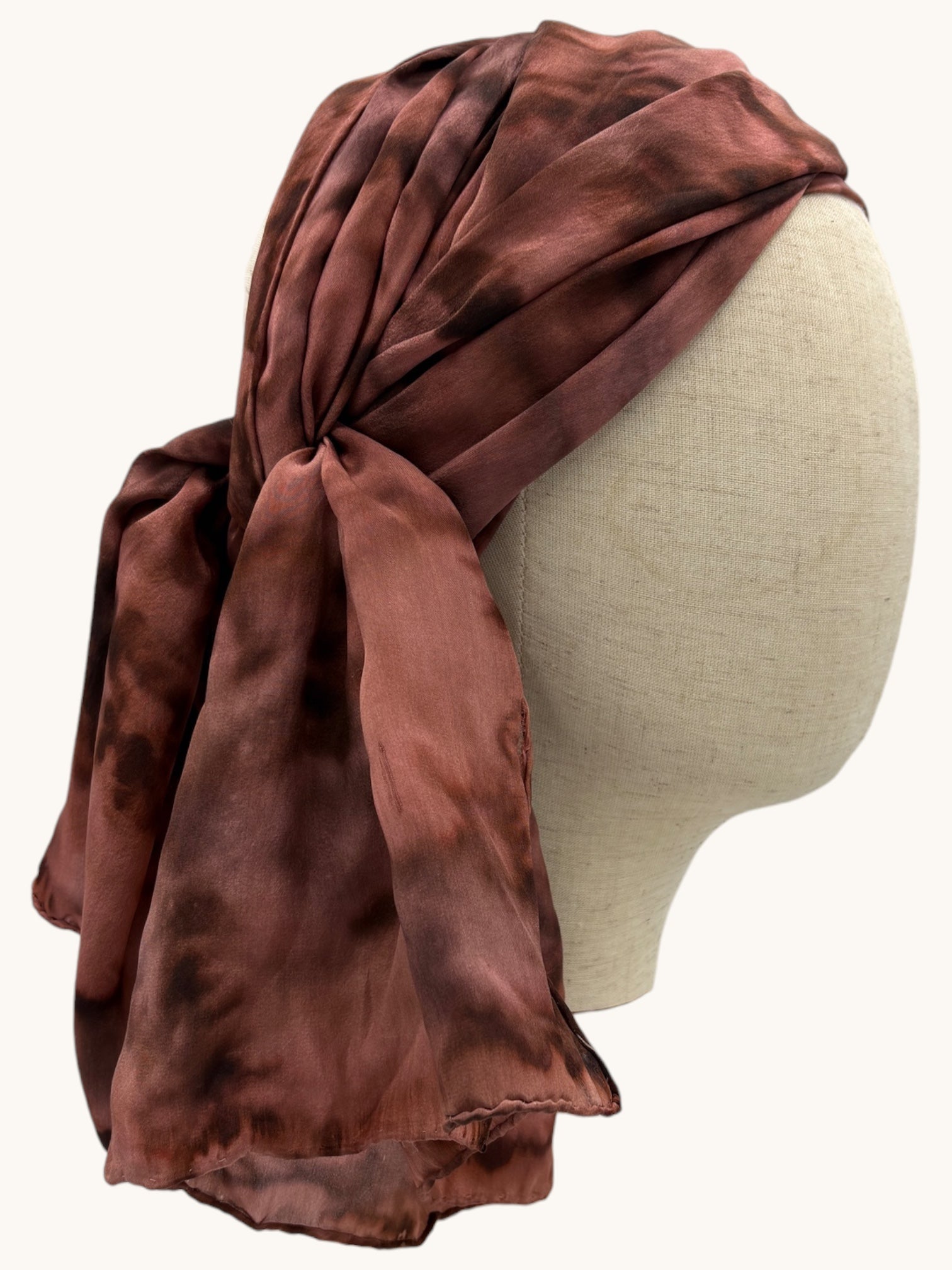90s Brown Tie-Dye Headscarf