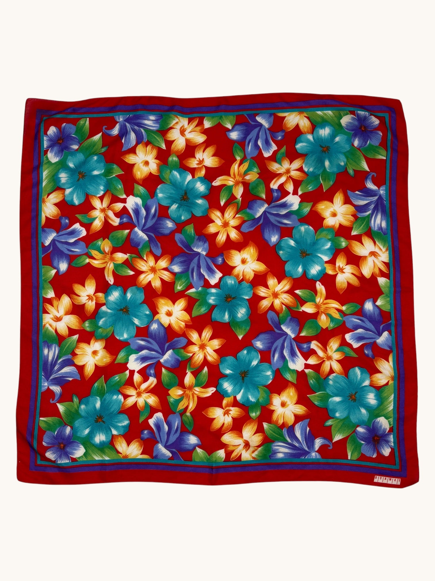 90s Runway Multicolor Floral Scarf