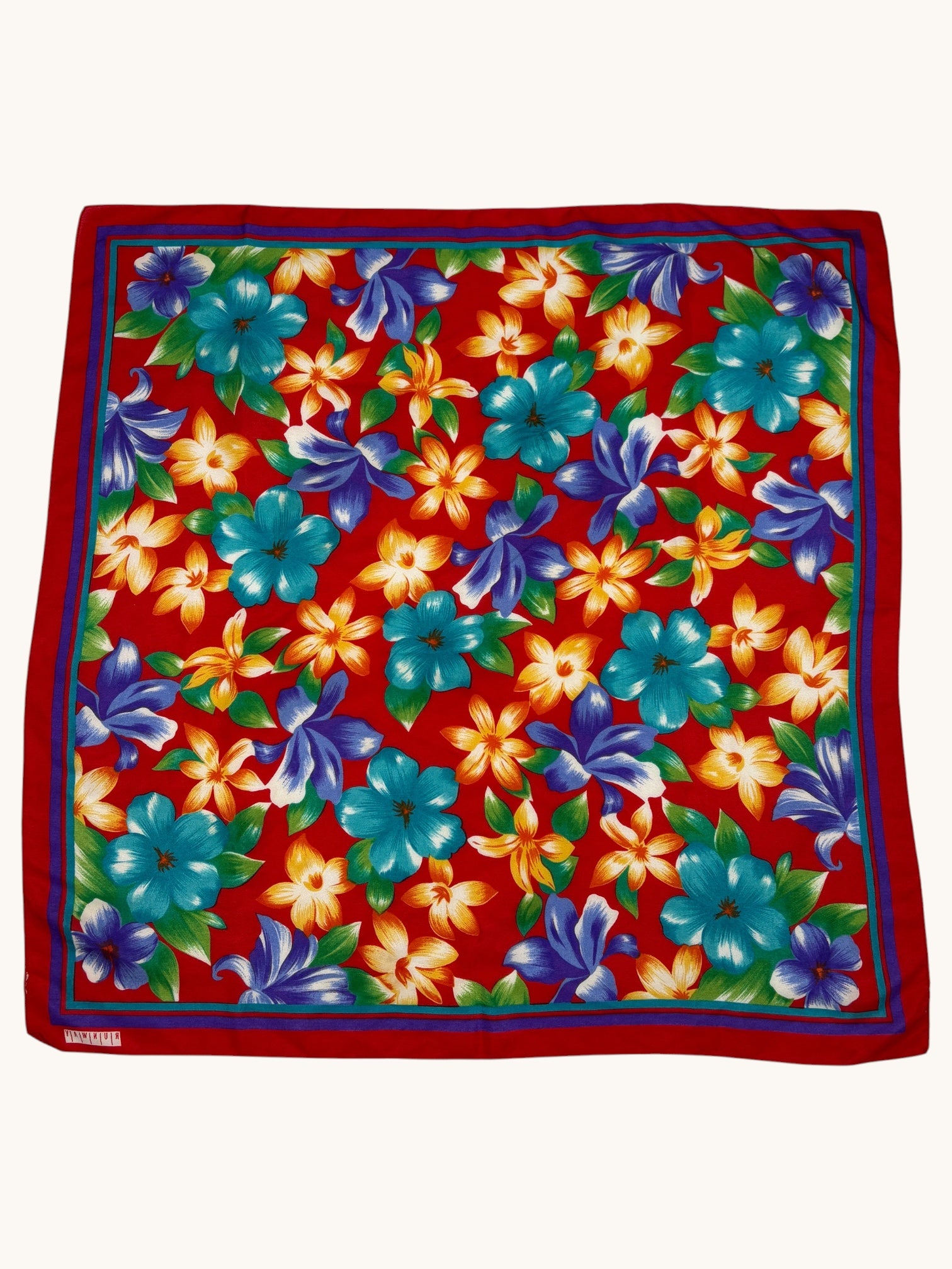 90s Runway Multicolor Floral Scarf