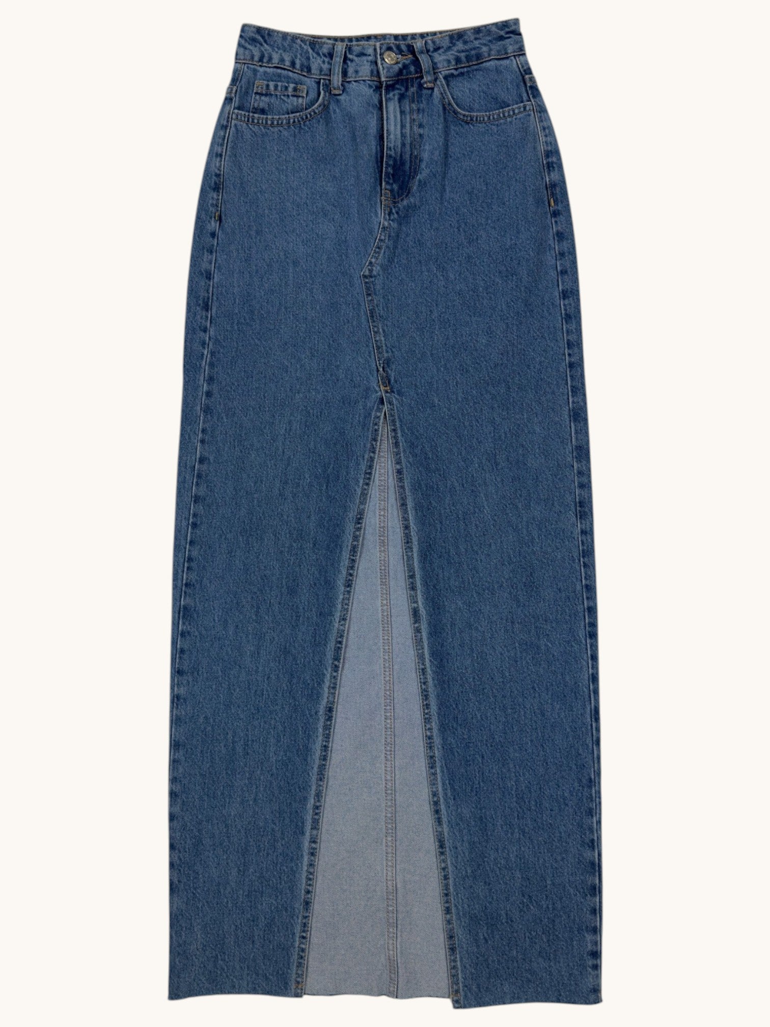 Medium Wash Denim Skirt - 34