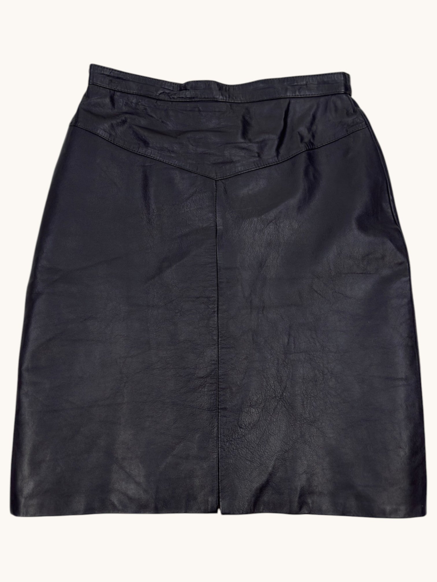 90s Outerbound Black Leather Skirt - 12