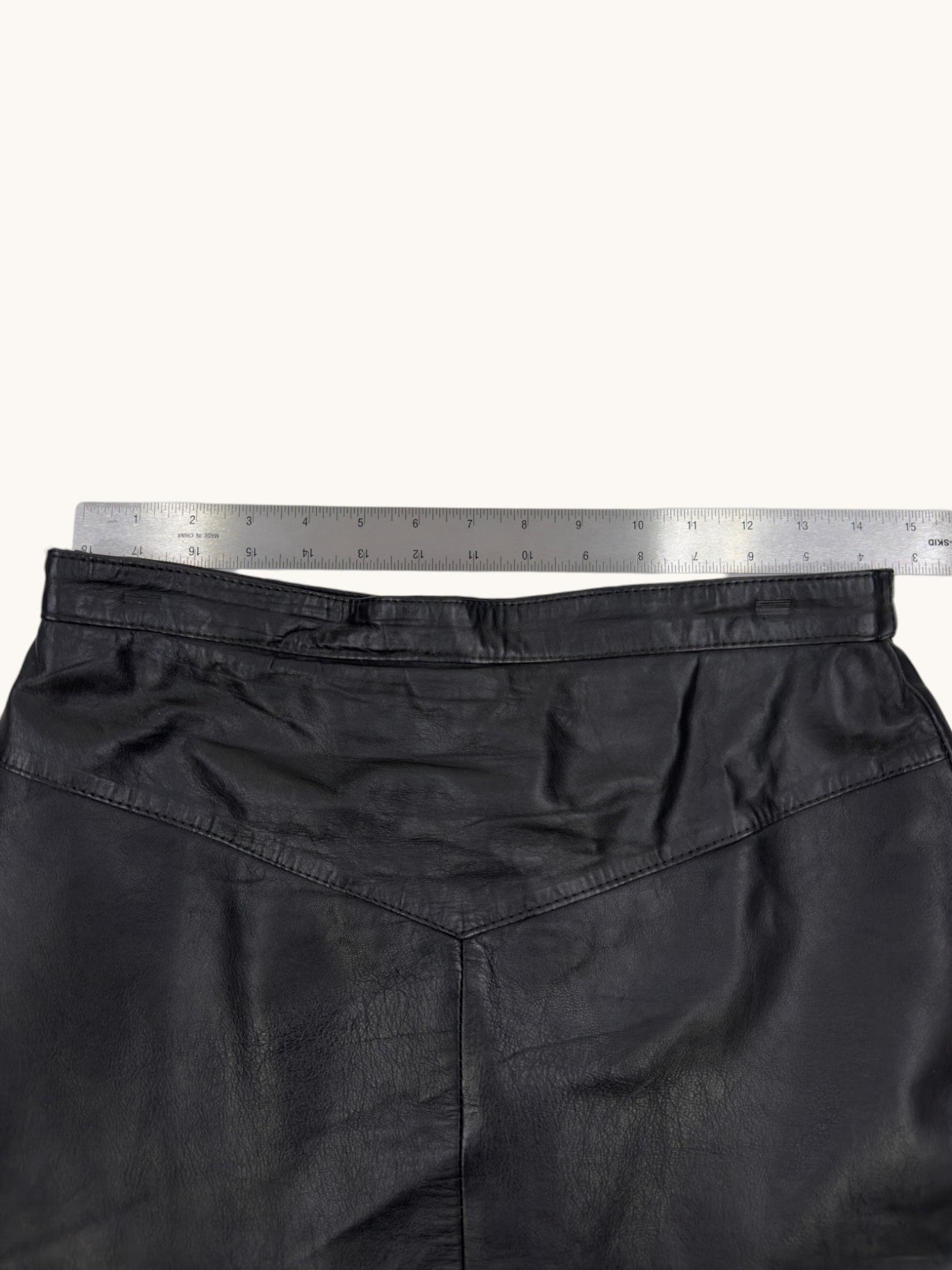 90s Outerbound Black Leather Skirt - 12