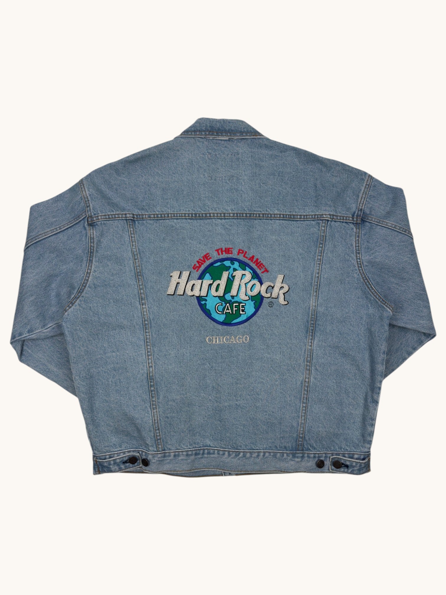 90s Hard Rock Cafe Chicago Denim Jacket - XL