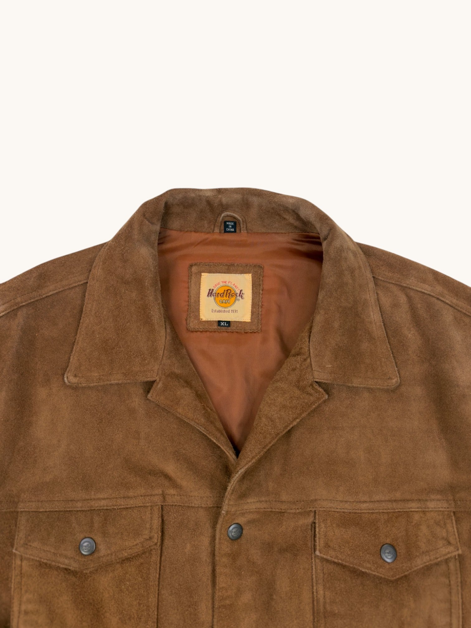 90s Hard Rock Cafe London Suede Jacket - XL