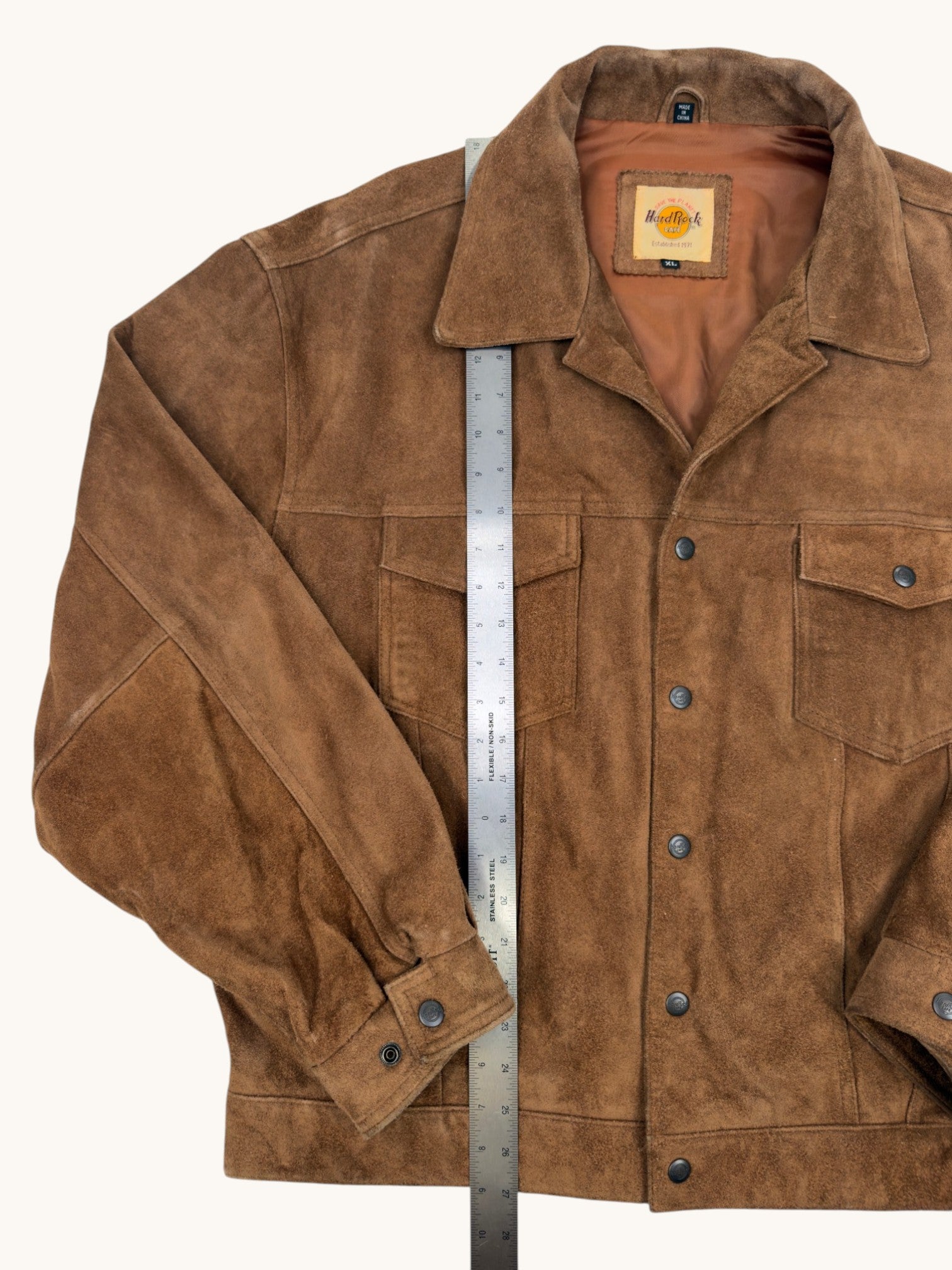 90s Hard Rock Cafe London Suede Jacket - XL
