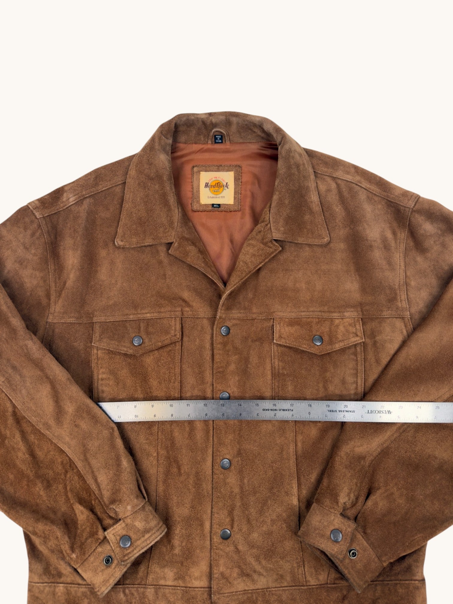 90s Hard Rock Cafe London Suede Jacket - XL