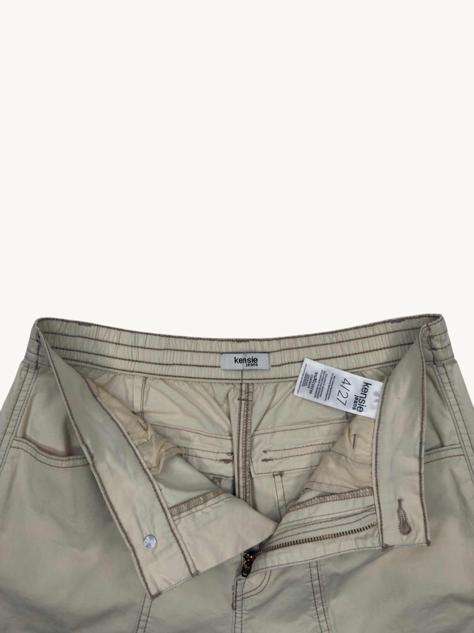 Kensie Beige Cargo Pants - 4