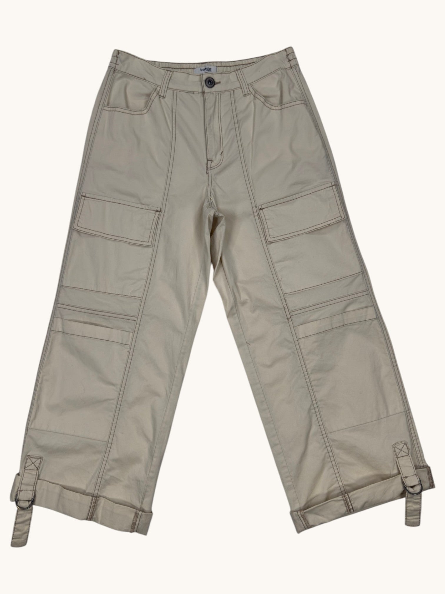 Kensie Beige Cargo Pants - 4