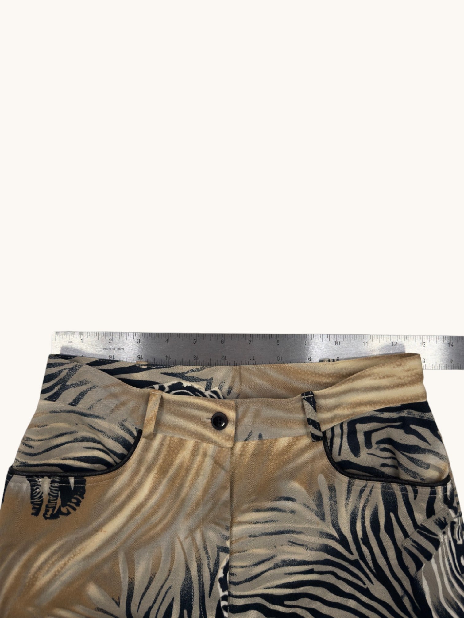 90s Ribkoff Trends Zebra Print Pants - 6