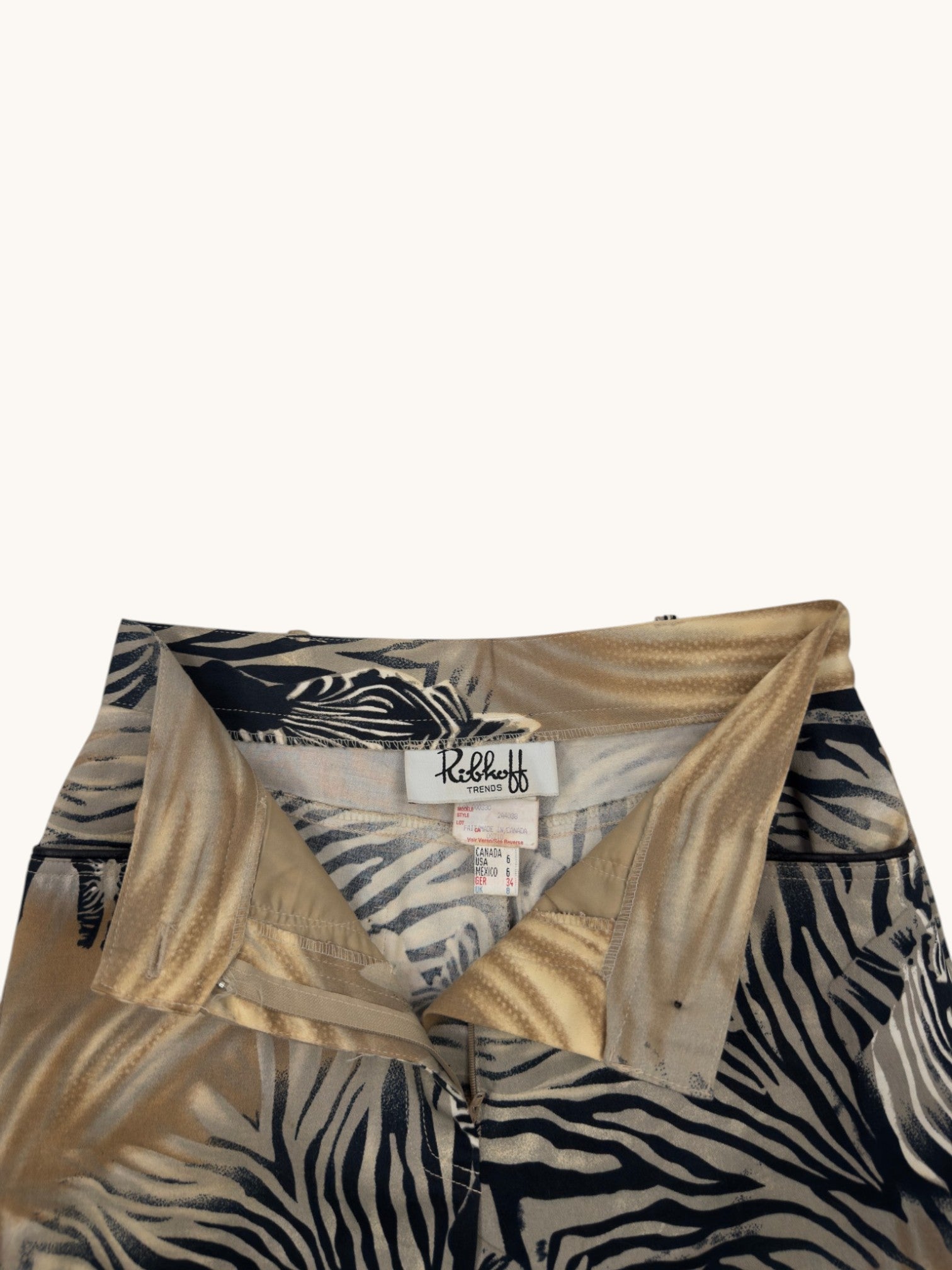 90s Ribkoff Trends Zebra Print Pants - 6